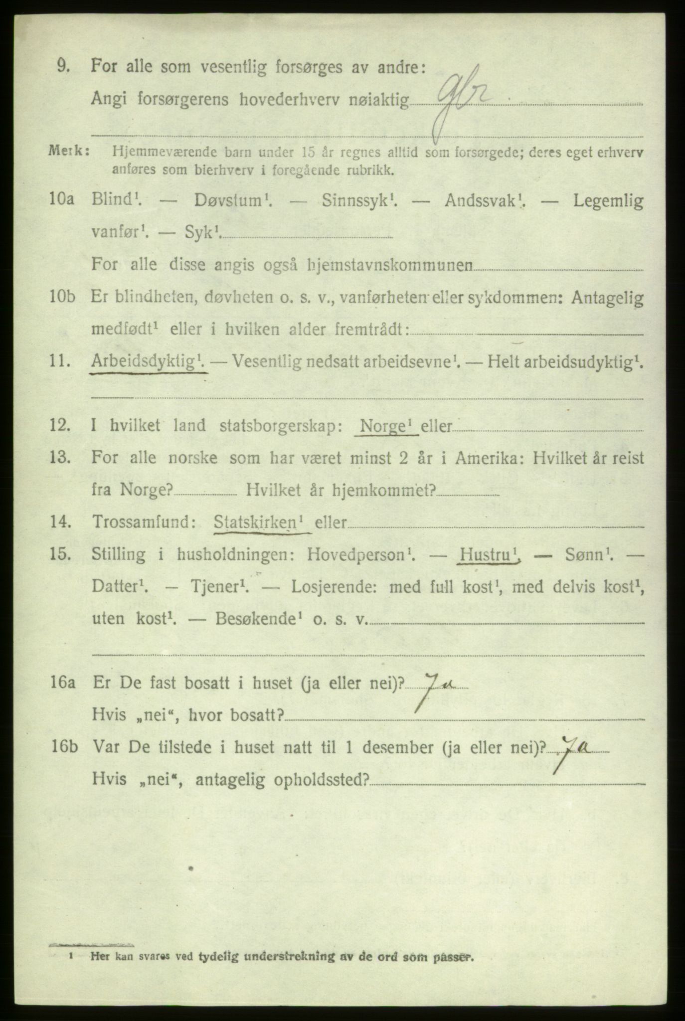 SAB, 1920 census for Stord, 1920, p. 1250