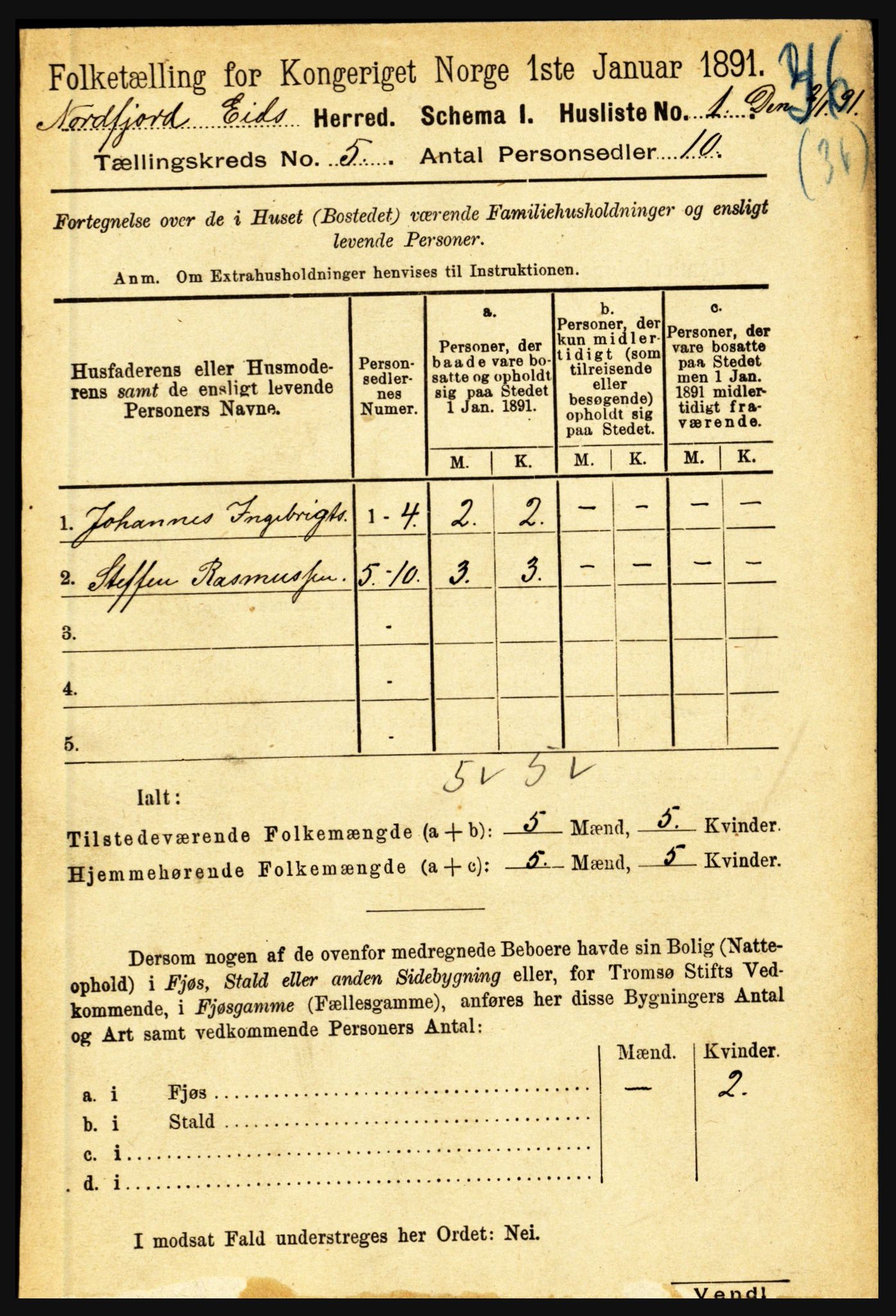 RA, 1891 census for 1443 Eid, 1891, p. 1106