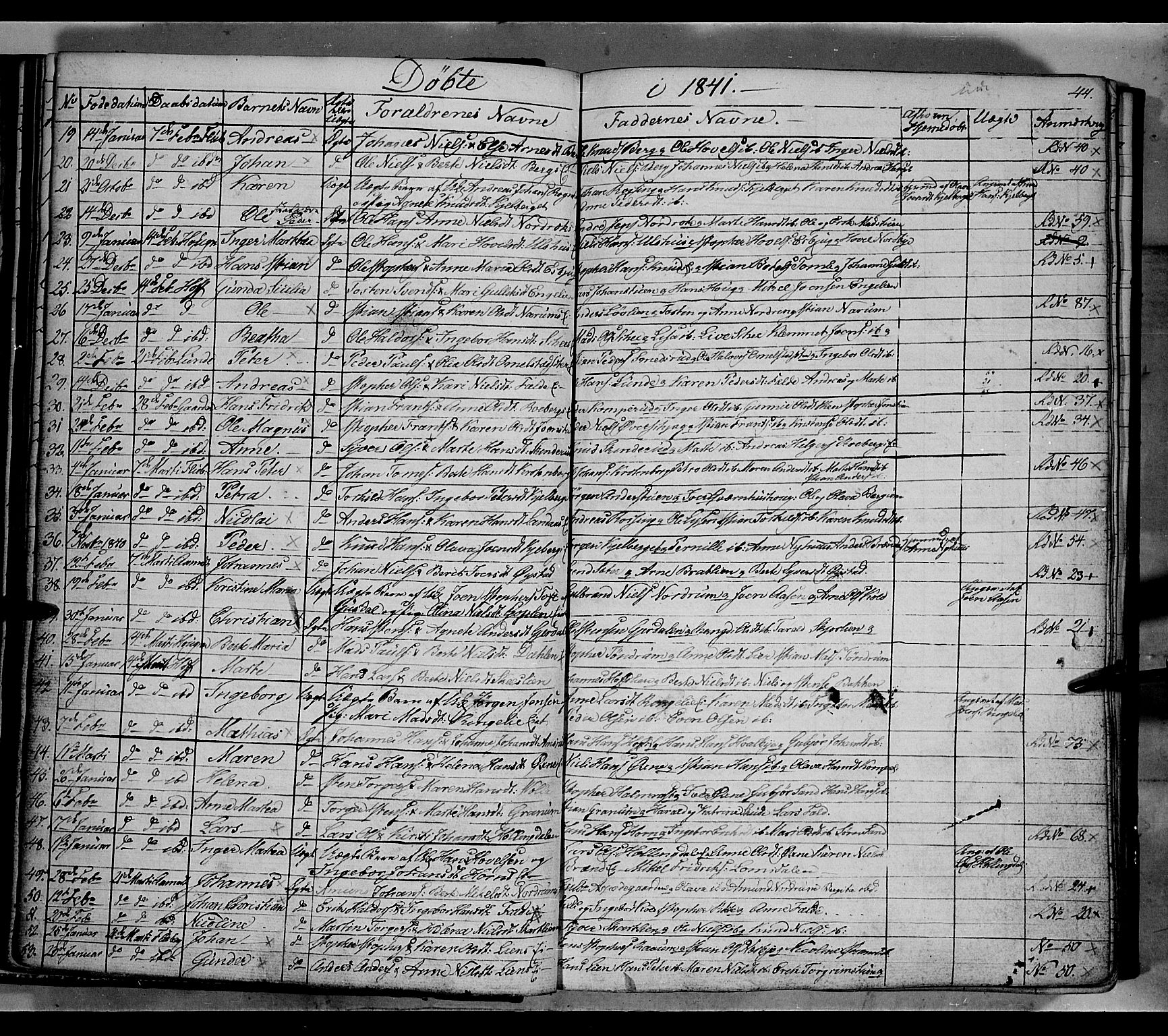 Land prestekontor, AV/SAH-PREST-120/H/Ha/Hab/L0002: Parish register (copy) no. 2, 1833-1849, p. 44