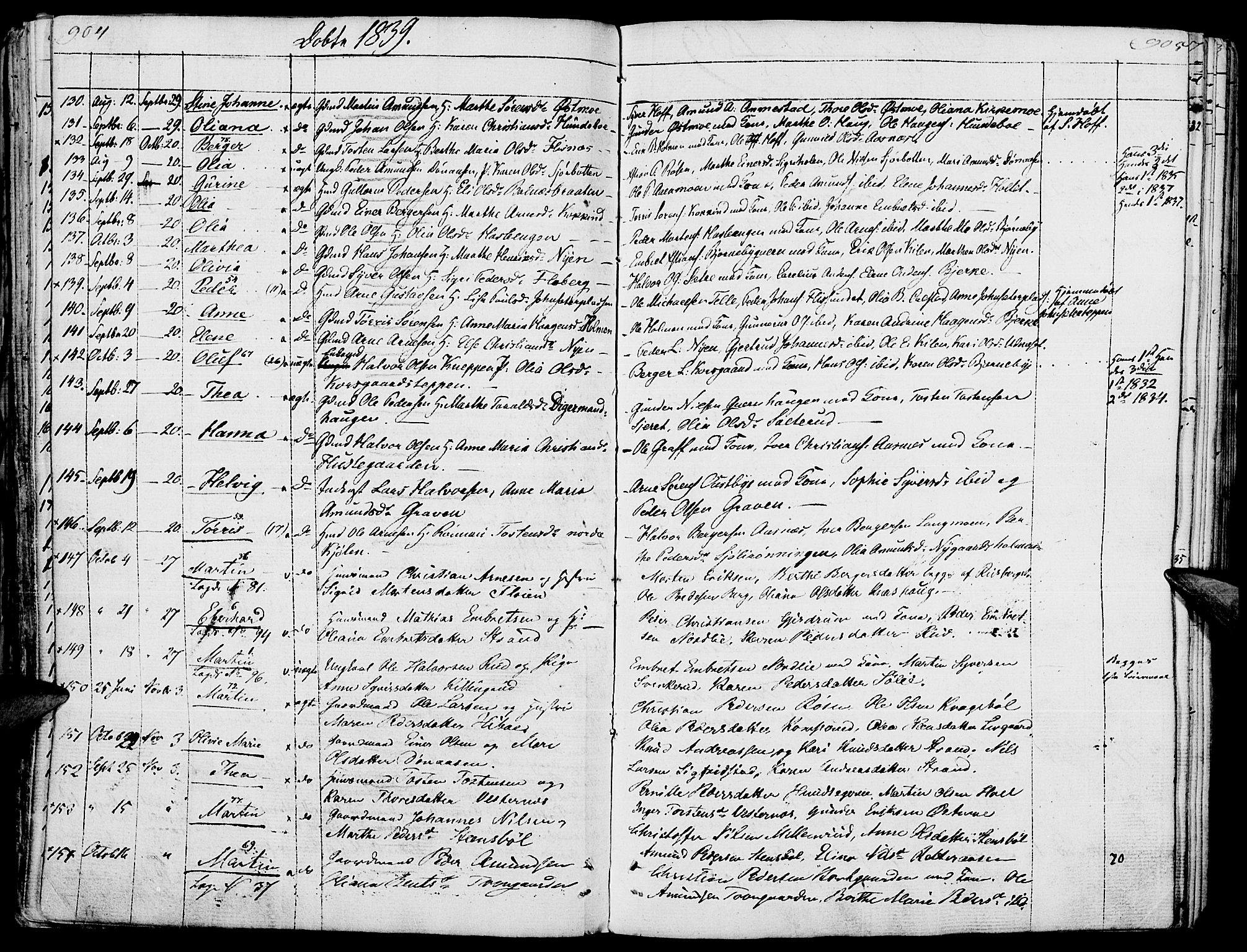 Hof prestekontor, AV/SAH-PREST-038/H/Ha/Haa/L0006: Parish register (official) no. 6, 1822-1841, p. 904-905