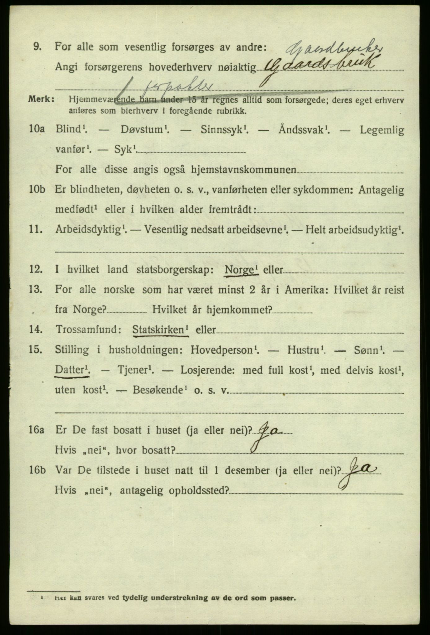 SAB, 1920 census for Austrheim, 1920, p. 4527