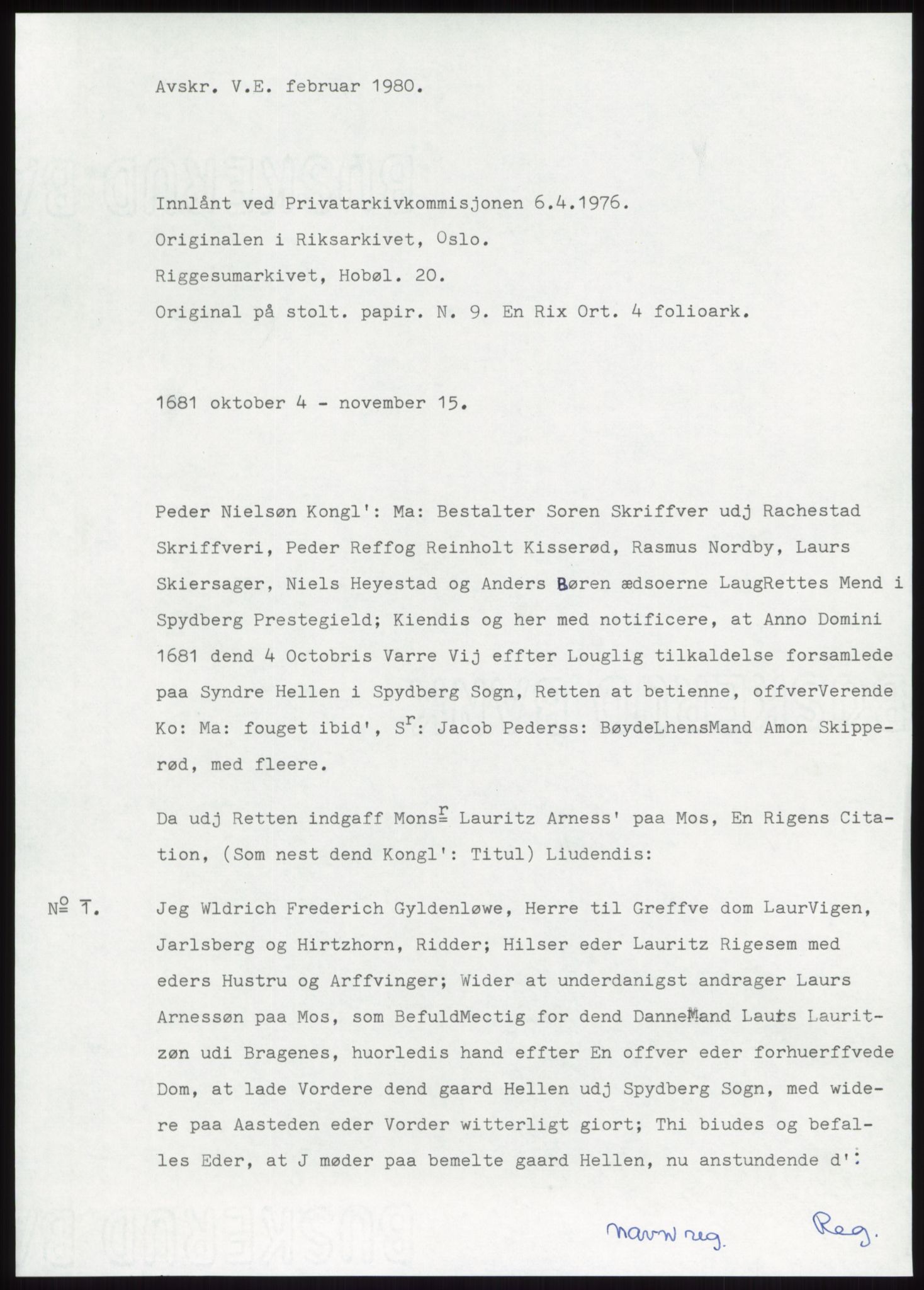 Samlinger til kildeutgivelse, Diplomavskriftsamlingen, AV/RA-EA-4053/H/Ha, p. 883