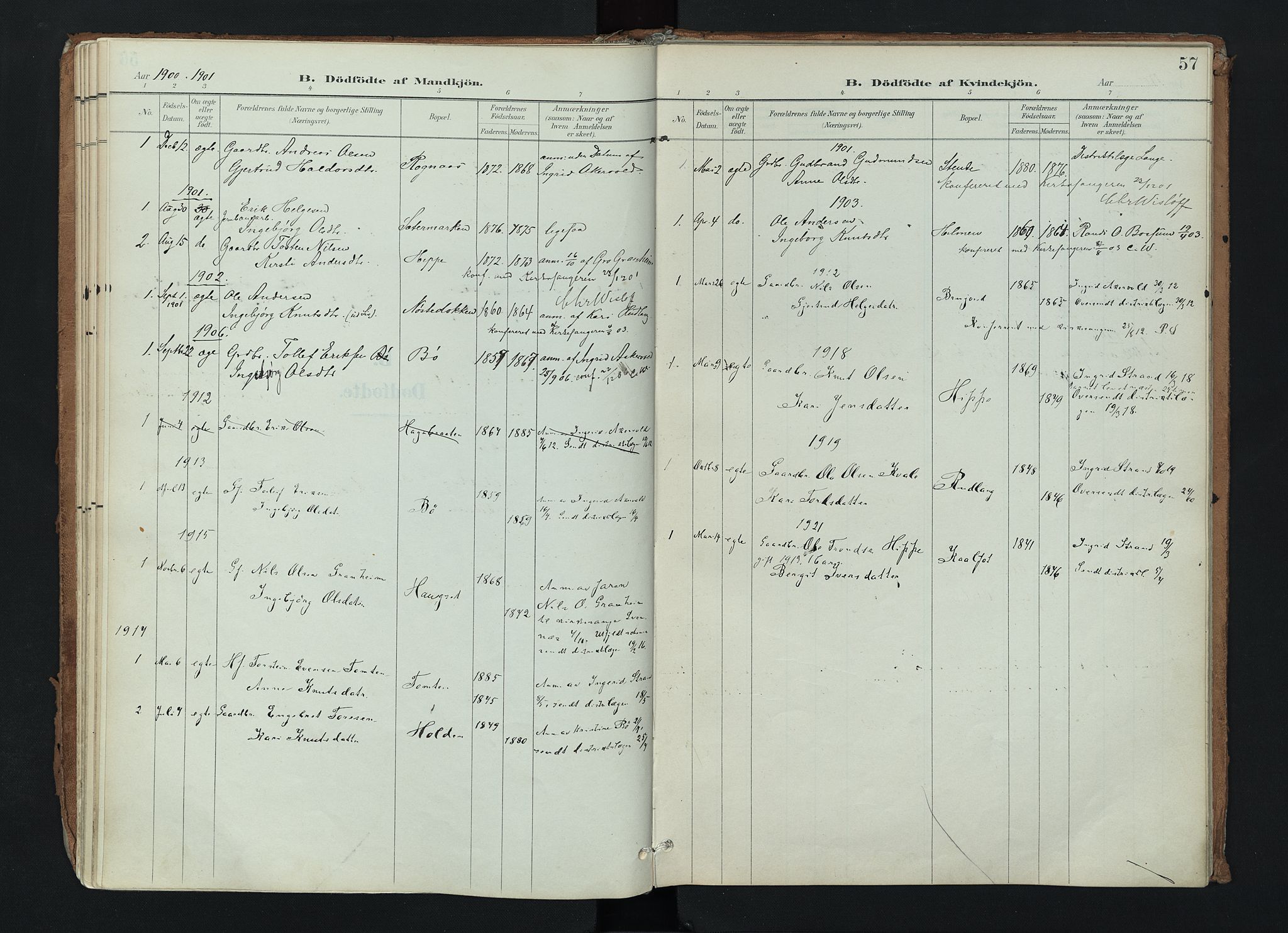 Nord-Aurdal prestekontor, SAH/PREST-132/H/Ha/Haa/L0017: Parish register (official) no. 17, 1897-1926, p. 57