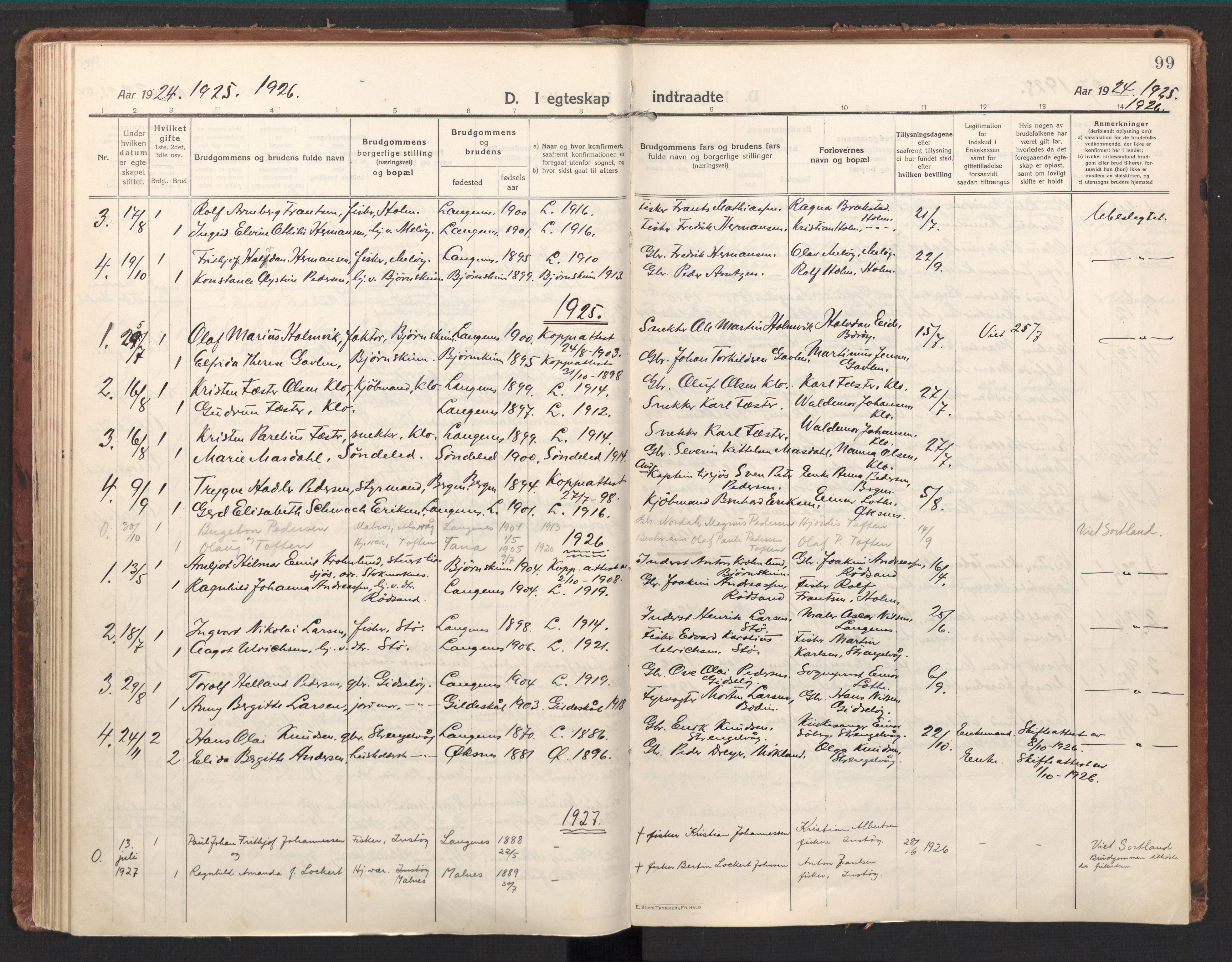 Ministerialprotokoller, klokkerbøker og fødselsregistre - Nordland, SAT/A-1459/894/L1357: Parish register (official) no. 894A03, 1913-1934, p. 99
