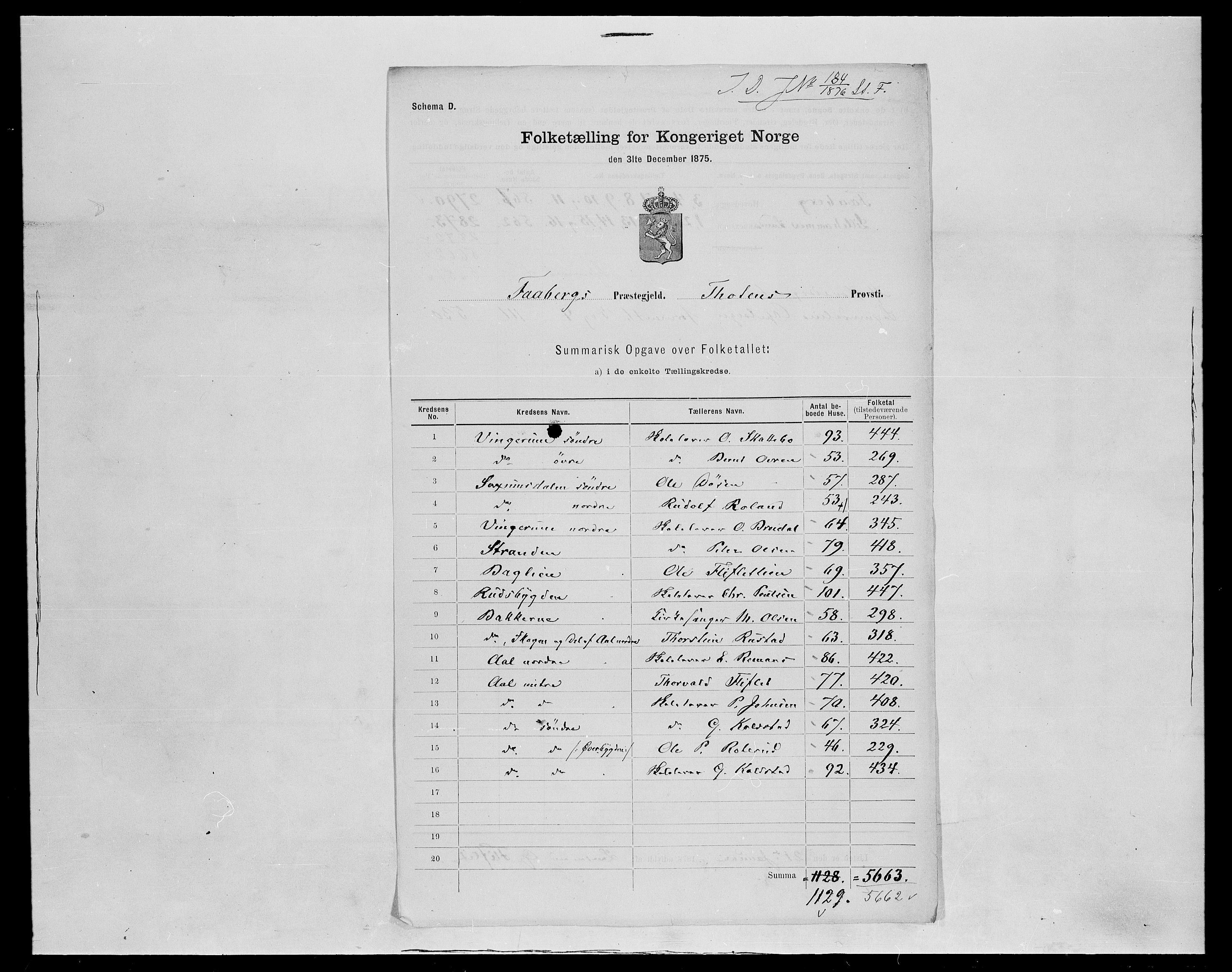 SAH, 1875 census for 0524L Fåberg/Fåberg og Lillehammer, 1875, p. 17