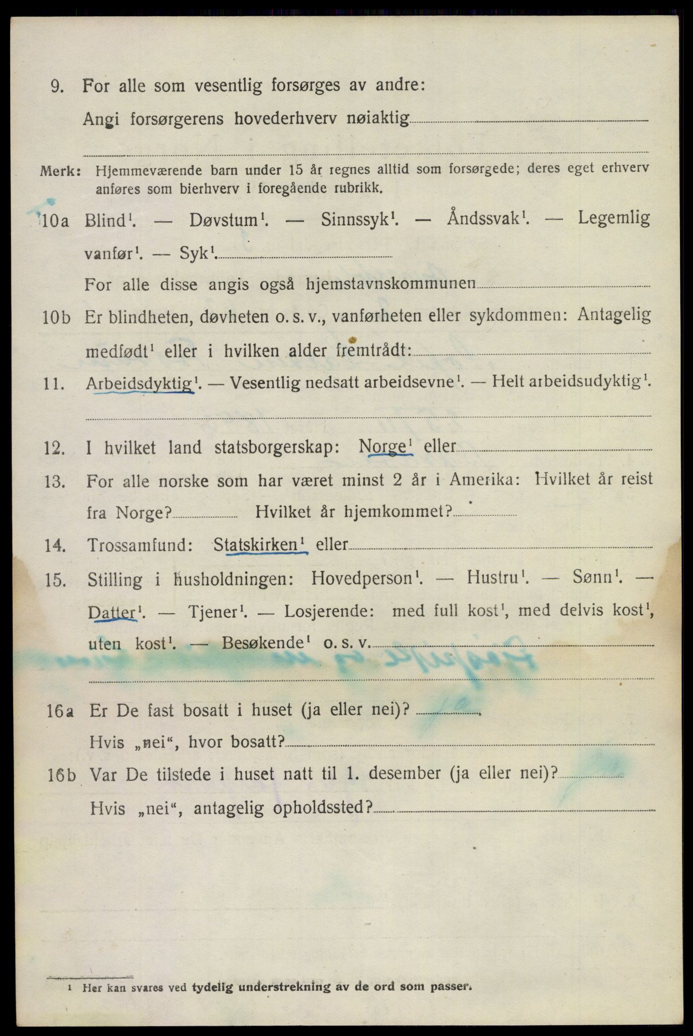 SAKO, 1920 census for Bamble, 1920, p. 10854