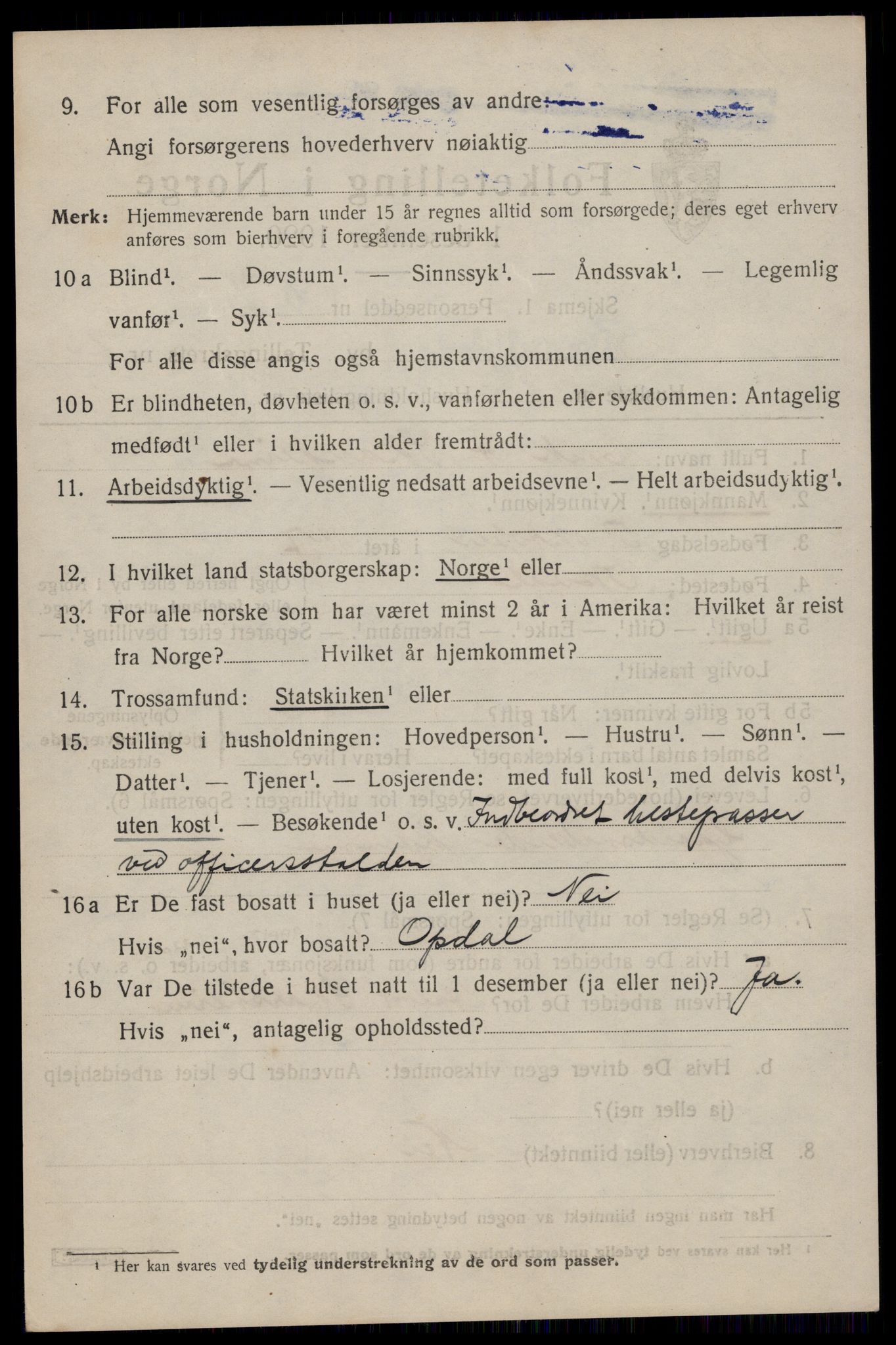 SAT, 1920 census for Trondheim, 1920, p. 63949