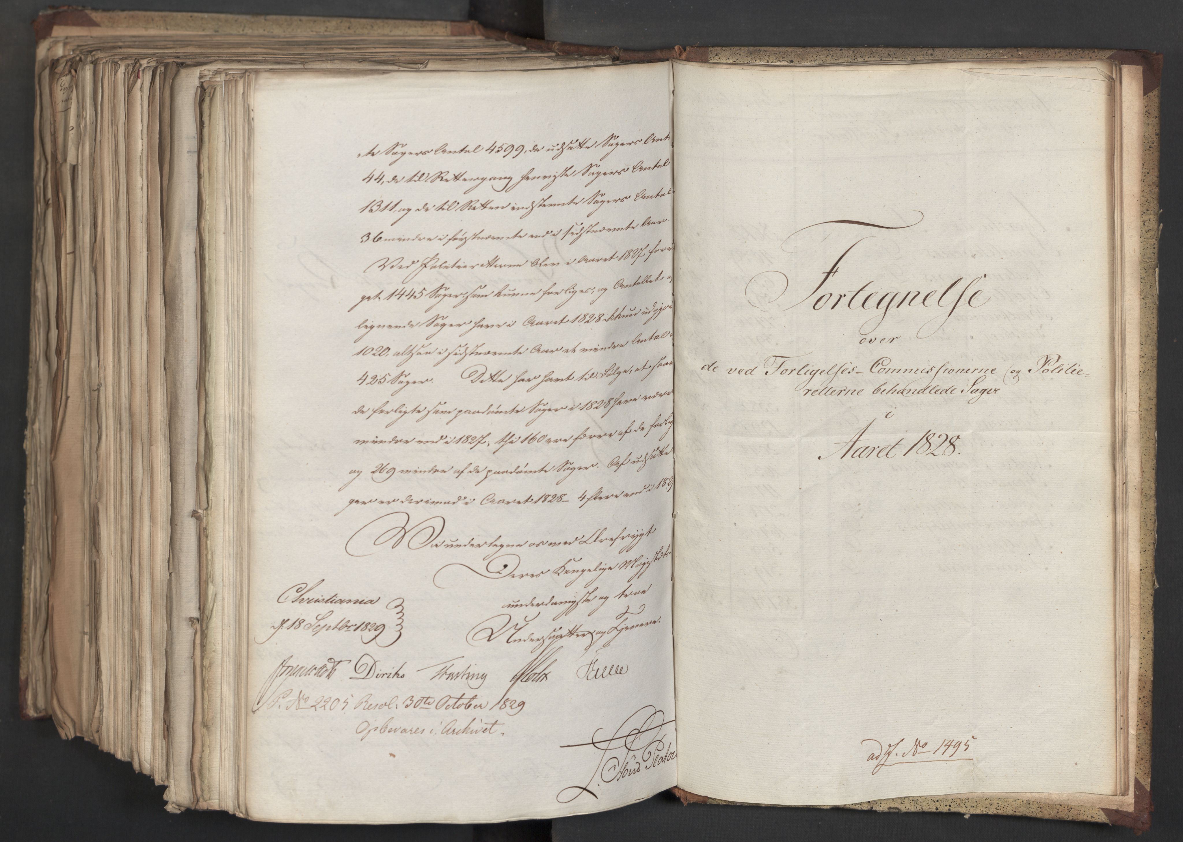 Statsrådsavdelingen i Stockholm, AV/RA-S-1003/D/Da/L0060: Regjeringsinnstillinger nr. 1276-1500, 1829, p. 779