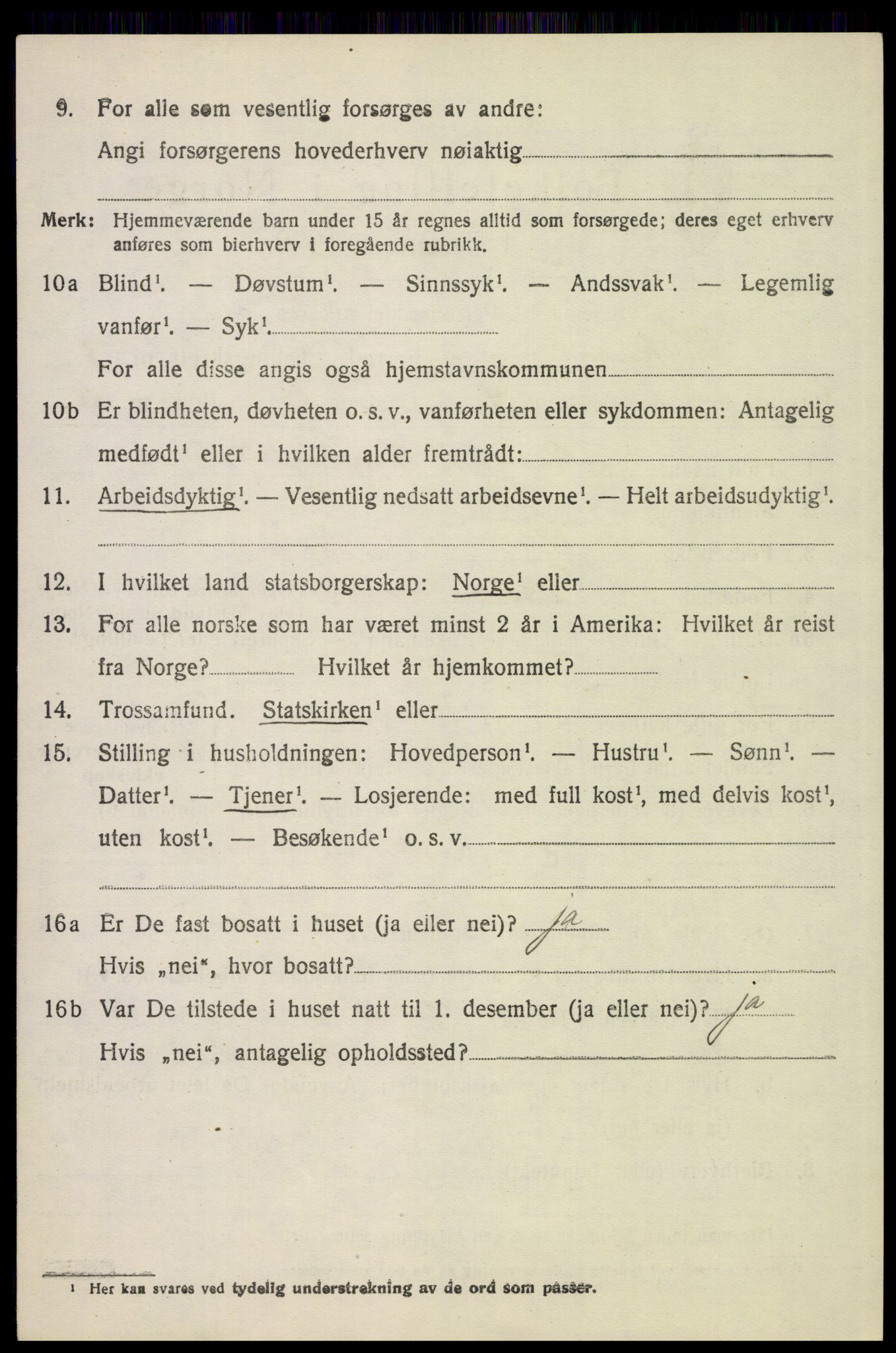 SAH, 1920 census for Kvikne, 1920, p. 1591