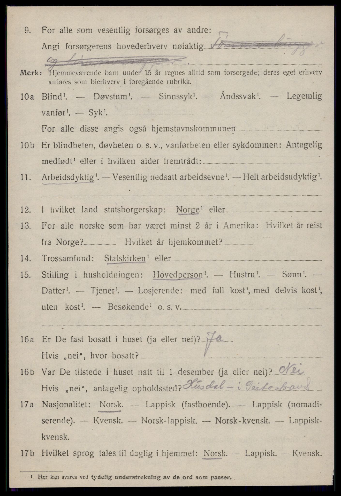 SAT, 1920 census for Geitastrand, 1920, p. 256