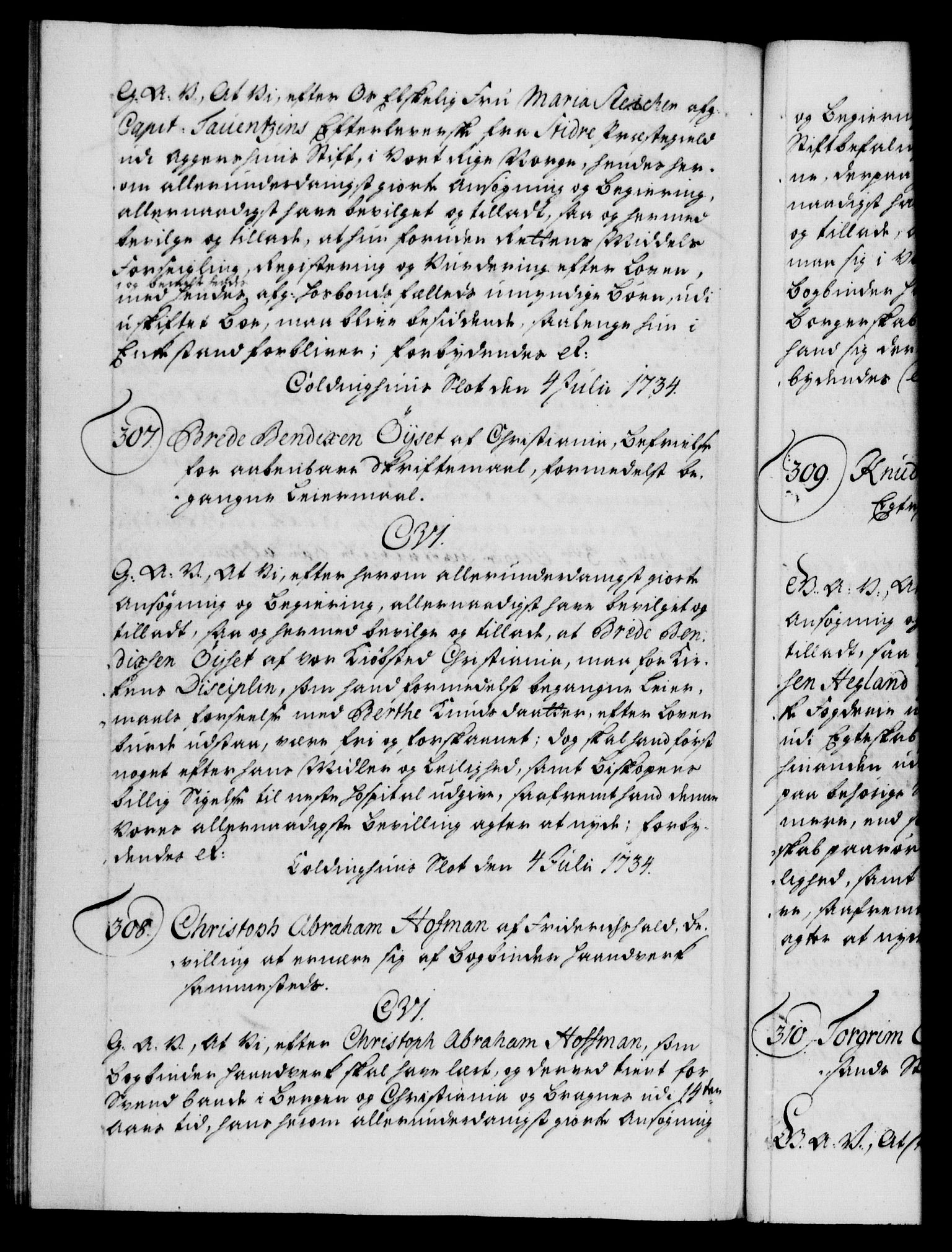 Danske Kanselli 1572-1799, AV/RA-EA-3023/F/Fc/Fca/Fcaa/L0028: Norske registre, 1733-1734, p. 541b