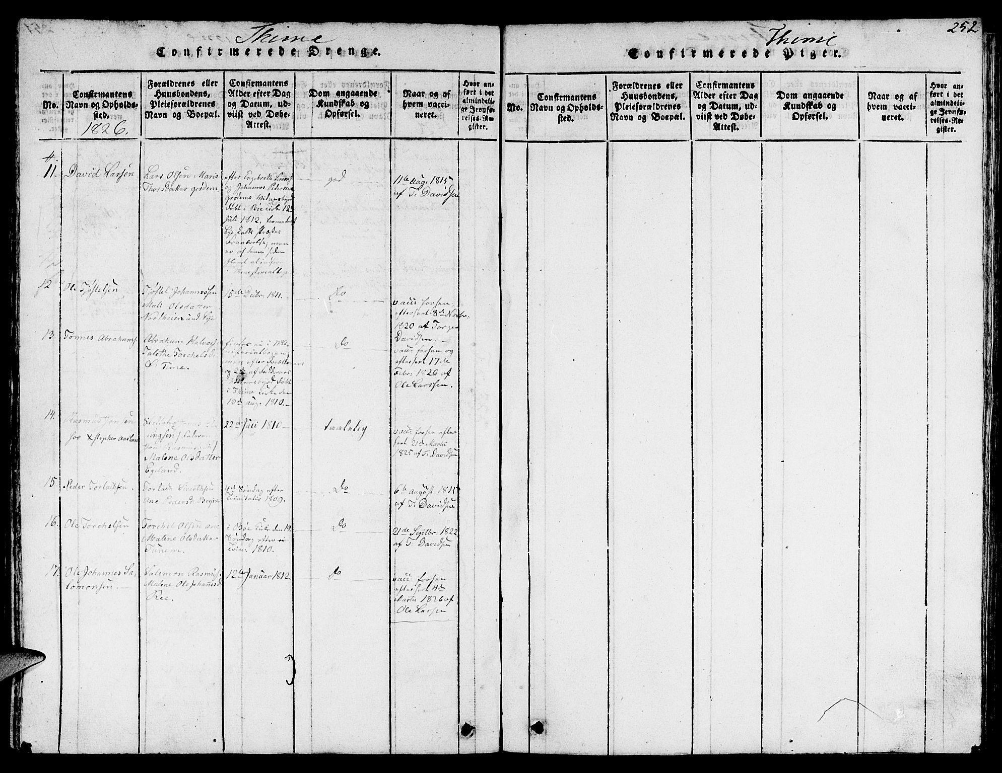 Lye sokneprestkontor, AV/SAST-A-101794/001/30BB/L0001: Parish register (copy) no. B 1 /1, 1816-1826, p. 252