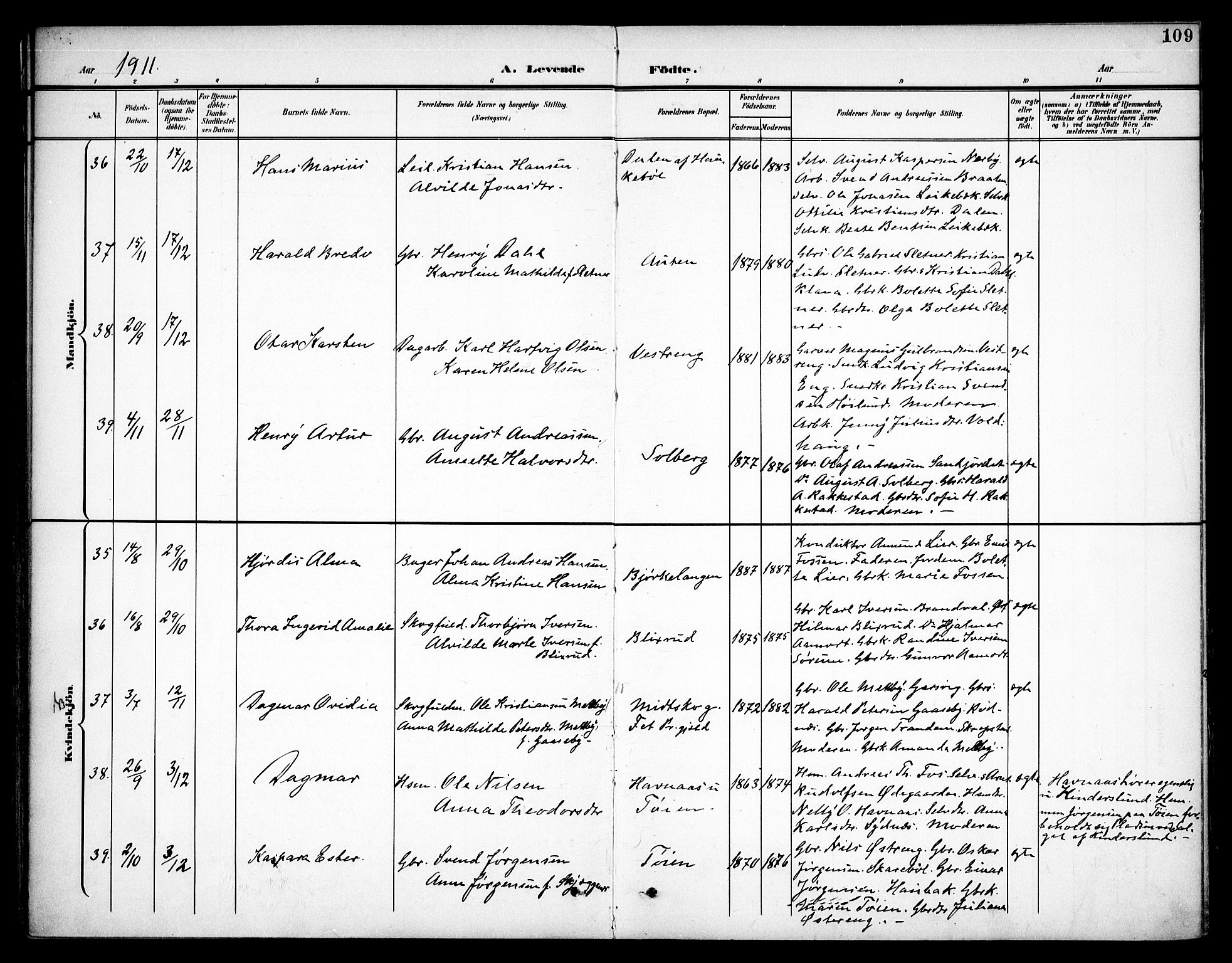 Høland prestekontor Kirkebøker, AV/SAO-A-10346a/F/Fa/L0015: Parish register (official) no. I 15, 1897-1912, p. 109