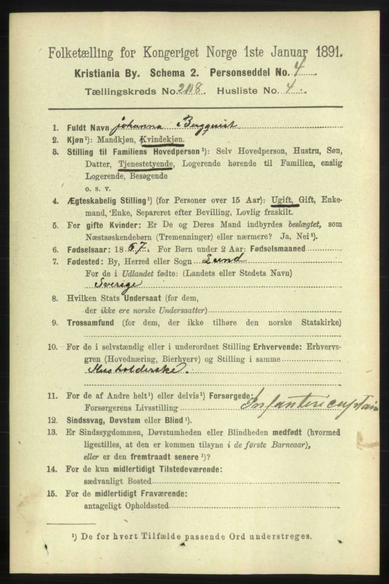 RA, 1891 census for 0301 Kristiania, 1891, p. 124904