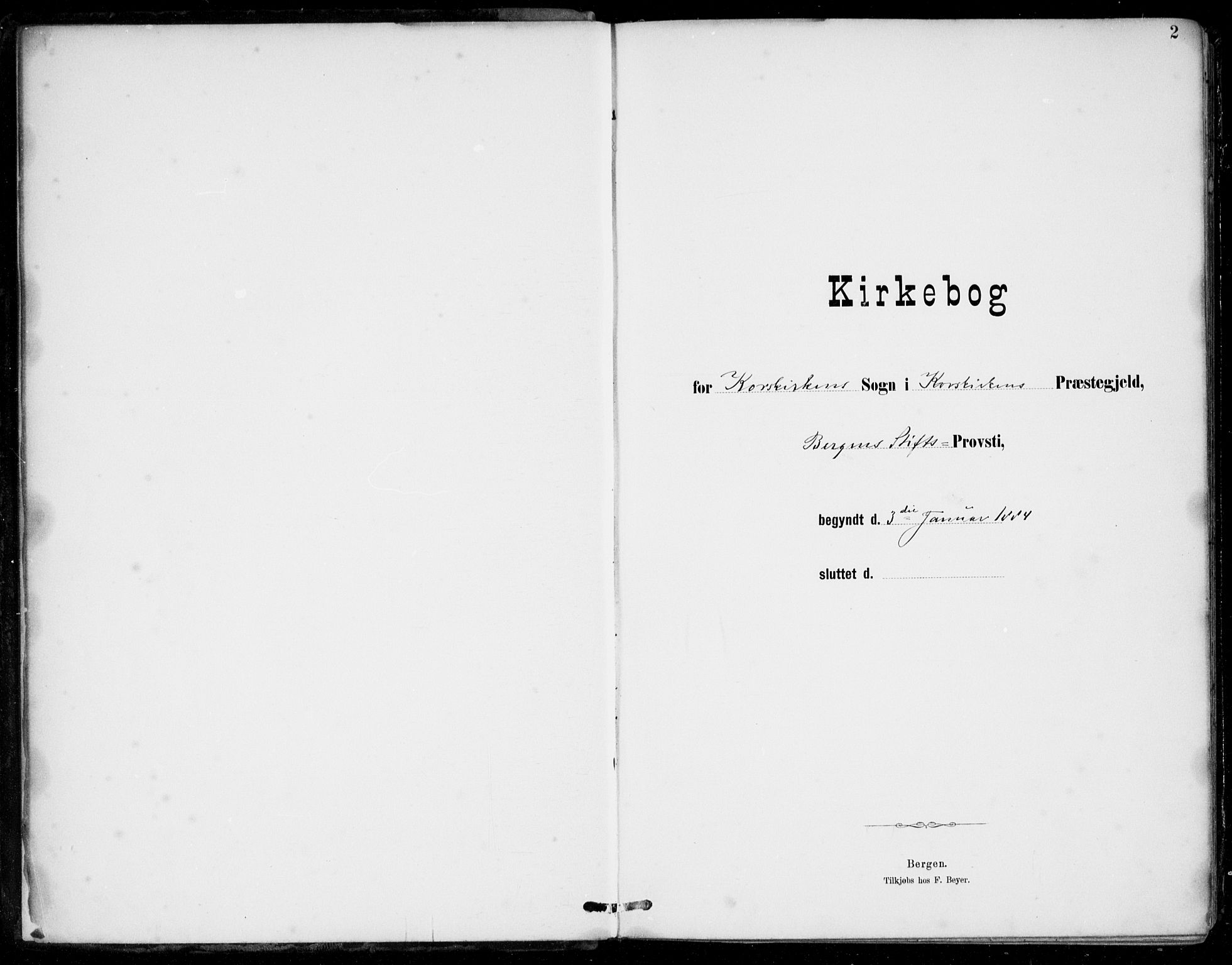 Korskirken sokneprestembete, AV/SAB-A-76101/H/Hab: Parish register (copy) no. E 4, 1884-1910, p. 2