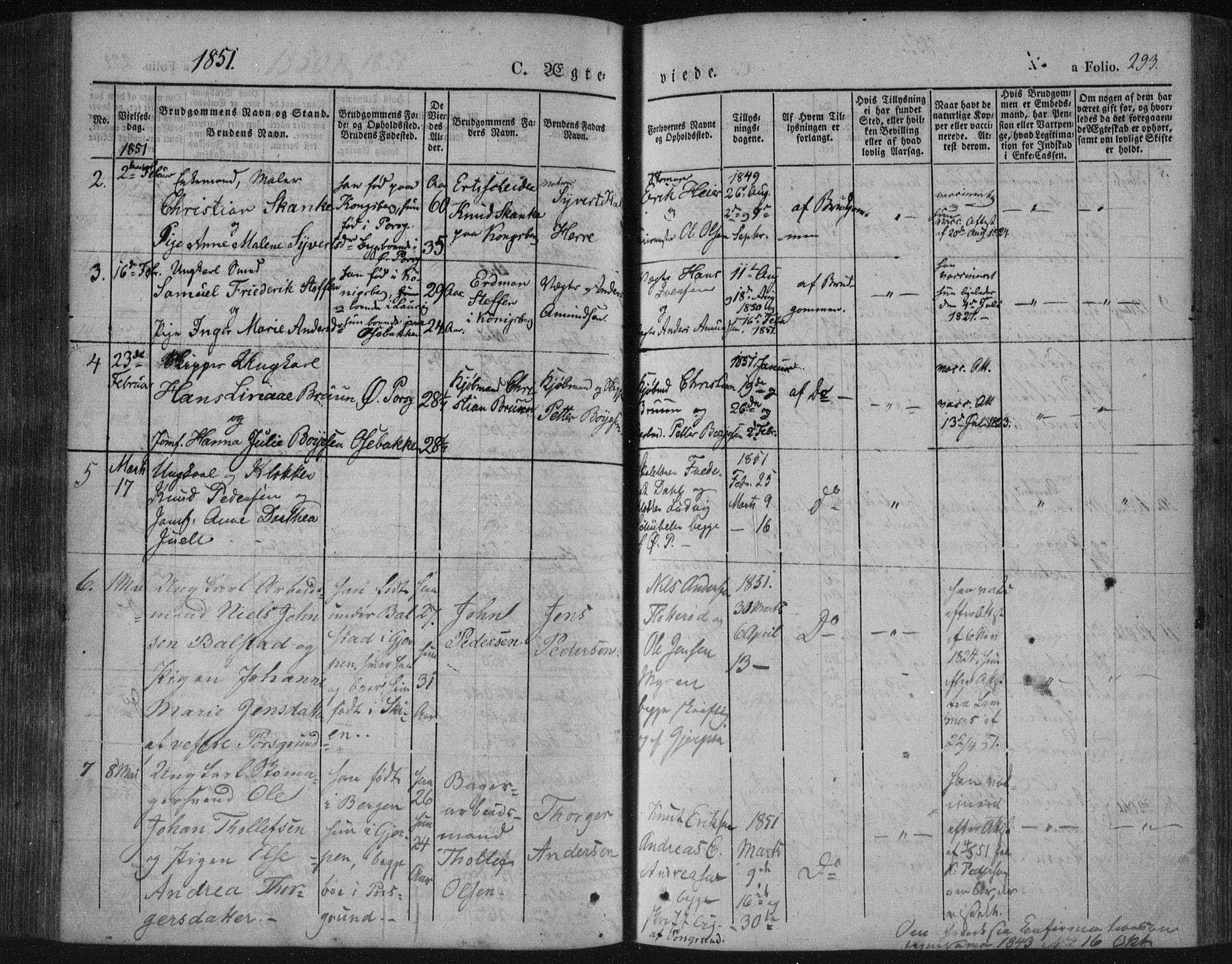 Porsgrunn kirkebøker , SAKO/A-104/F/Fa/L0006: Parish register (official) no. 6, 1841-1857, p. 293