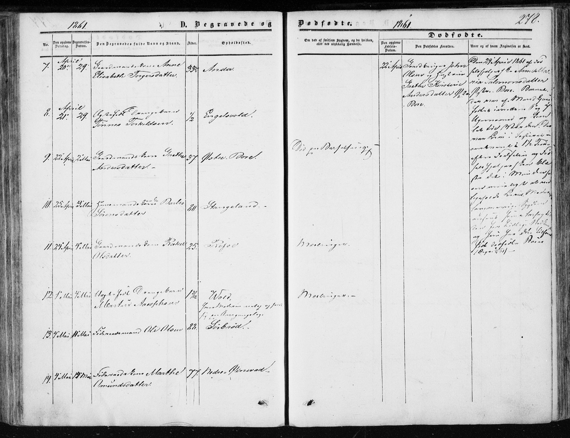 Klepp sokneprestkontor, AV/SAST-A-101803/001/3/30BA/L0005: Parish register (official) no. A 5, 1853-1870, p. 278