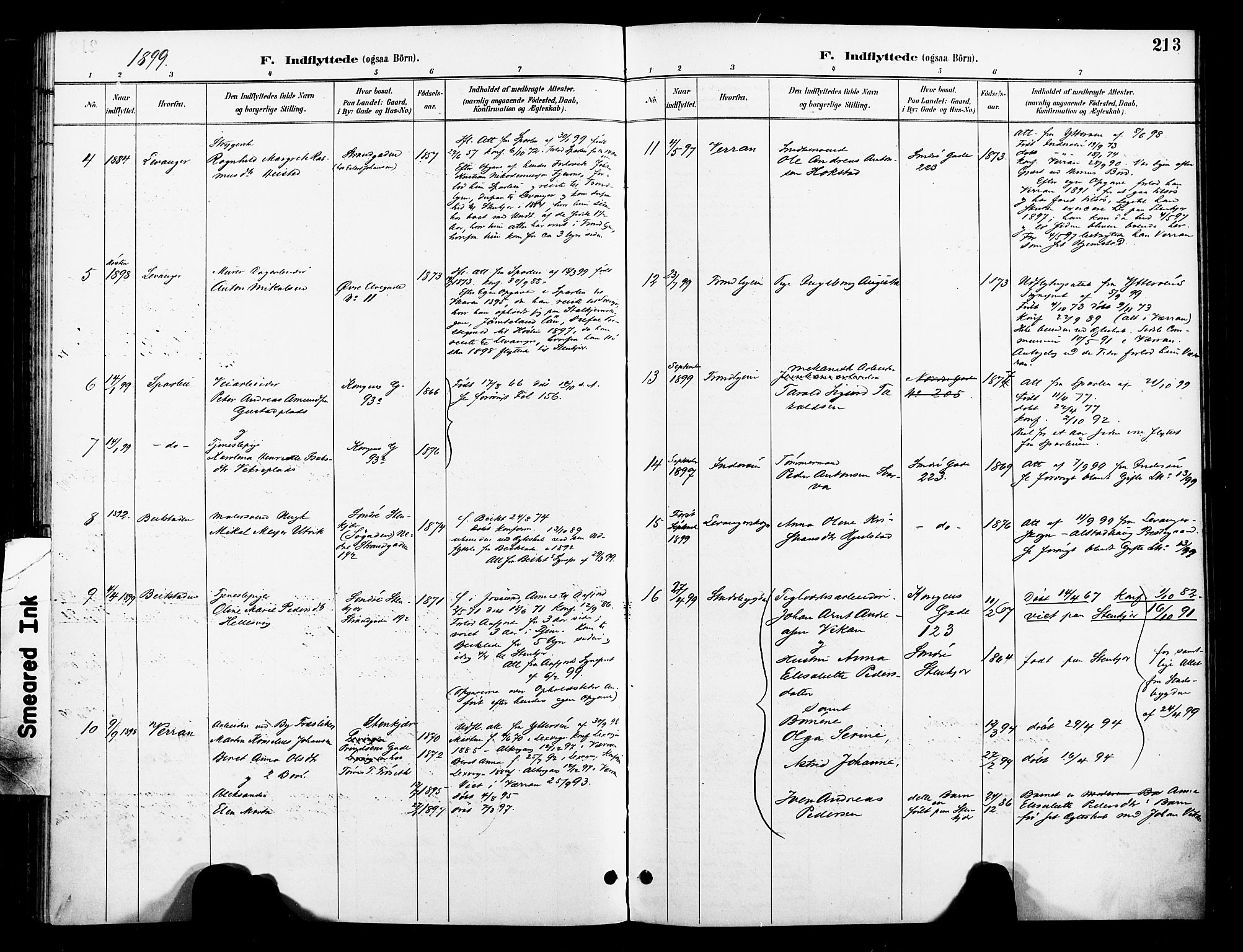Ministerialprotokoller, klokkerbøker og fødselsregistre - Nord-Trøndelag, SAT/A-1458/739/L0372: Parish register (official) no. 739A04, 1895-1903, p. 213