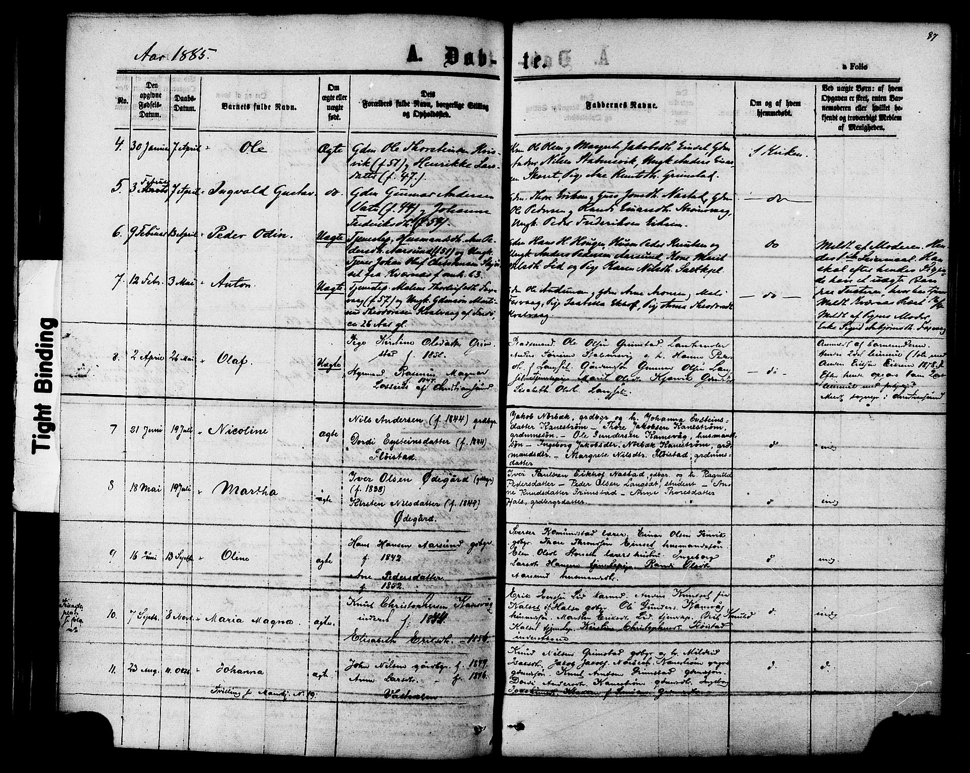 Ministerialprotokoller, klokkerbøker og fødselsregistre - Møre og Romsdal, AV/SAT-A-1454/587/L0999: Parish register (official) no. 587A01, 1864-1886, p. 87