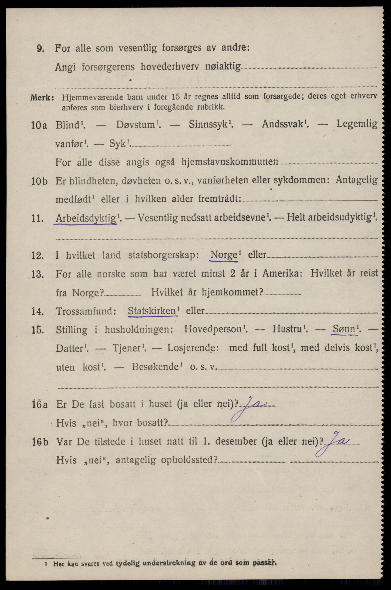 SAST, 1920 census for Årdal, 1920, p. 587