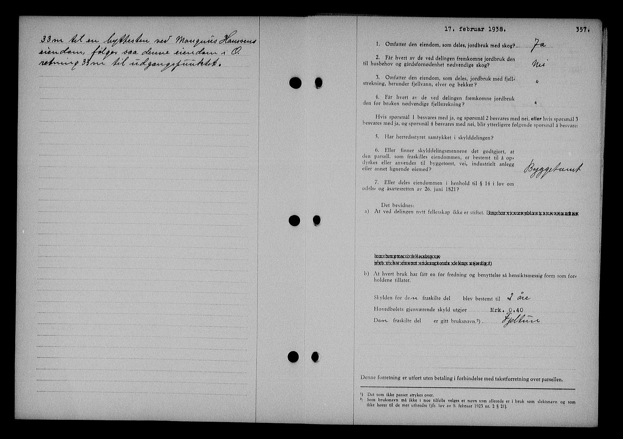 Nedenes sorenskriveri, AV/SAK-1221-0006/G/Gb/Gba/L0044: Mortgage book no. 40, 1937-1938, Diary no: : 159/1938