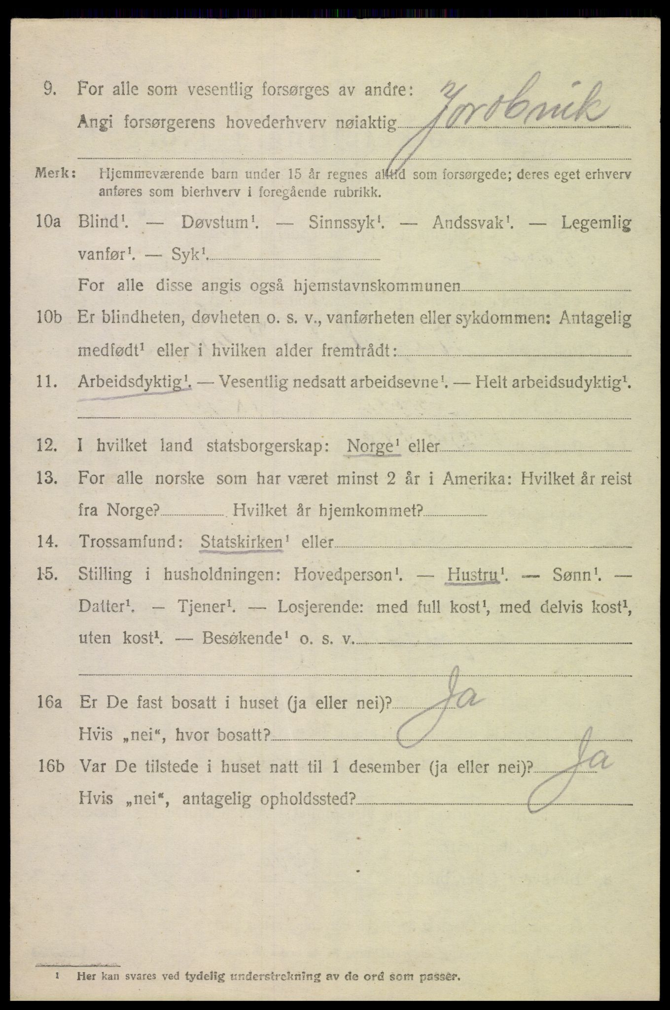 SAH, 1920 census for Dovre, 1920, p. 2405