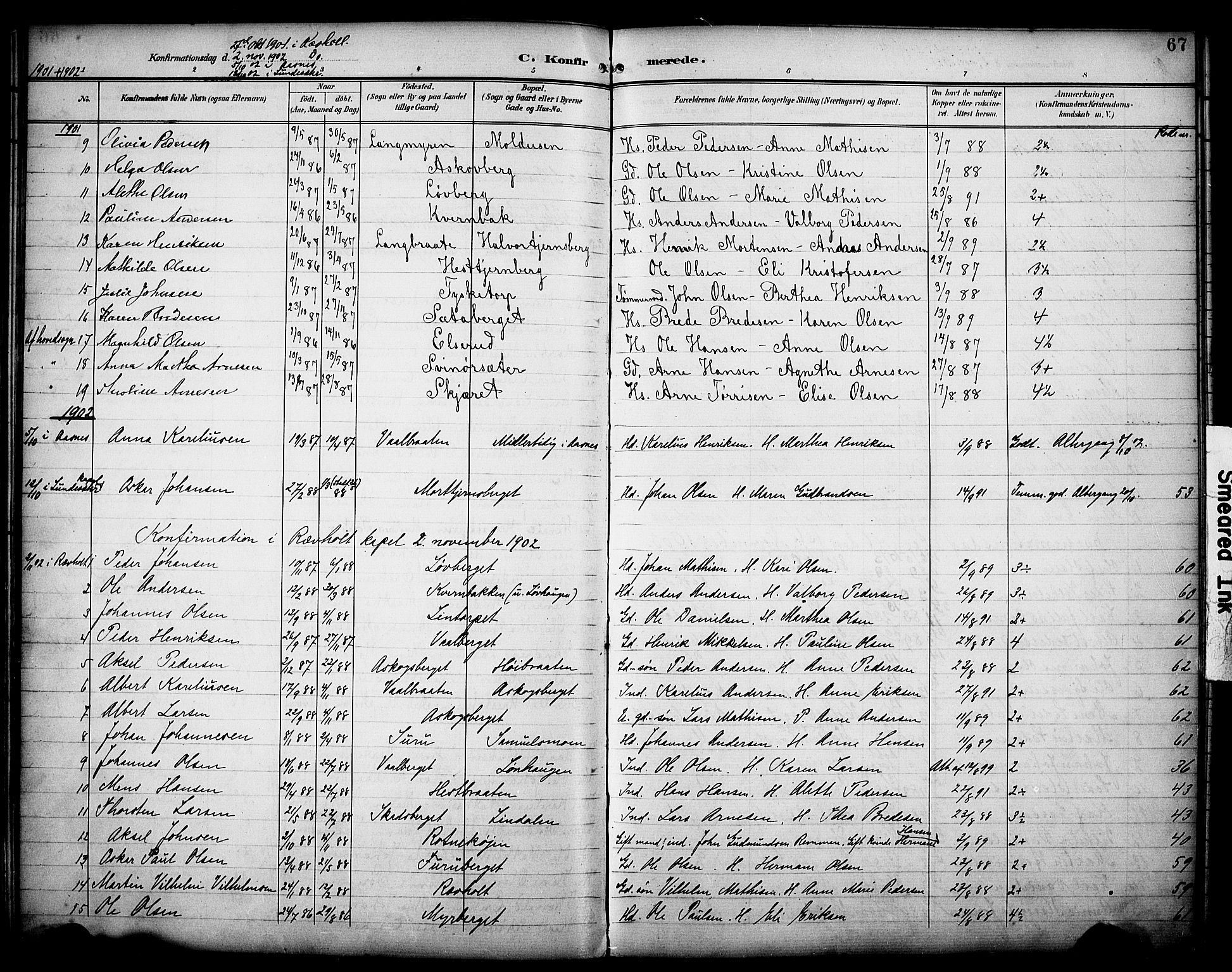 Grue prestekontor, SAH/PREST-036/H/Ha/Haa/L0014: Parish register (official) no. 14, 1898-1915, p. 67