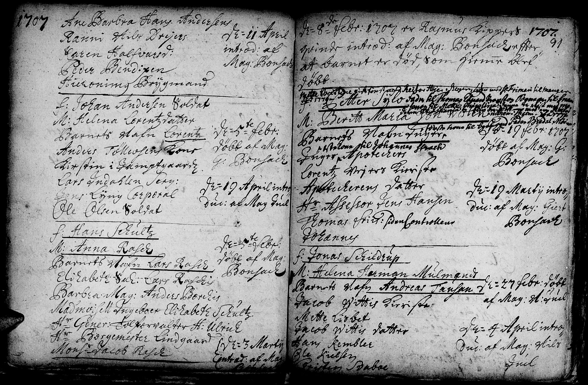 Ministerialprotokoller, klokkerbøker og fødselsregistre - Sør-Trøndelag, SAT/A-1456/601/L0034: Parish register (official) no. 601A02, 1702-1714, p. 91