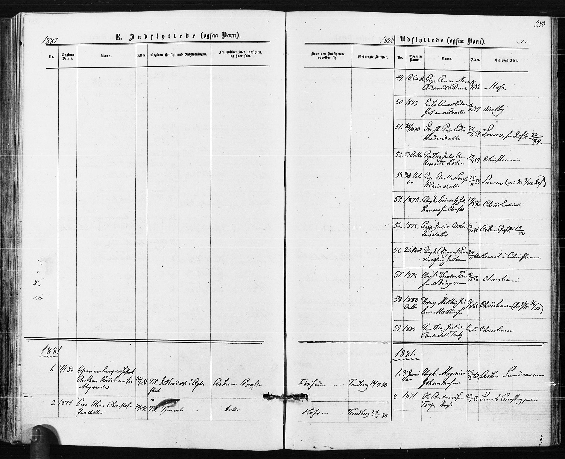 Spydeberg prestekontor Kirkebøker, SAO/A-10924/F/Fa/L0007: Parish register (official) no. I 7, 1875-1885, p. 240