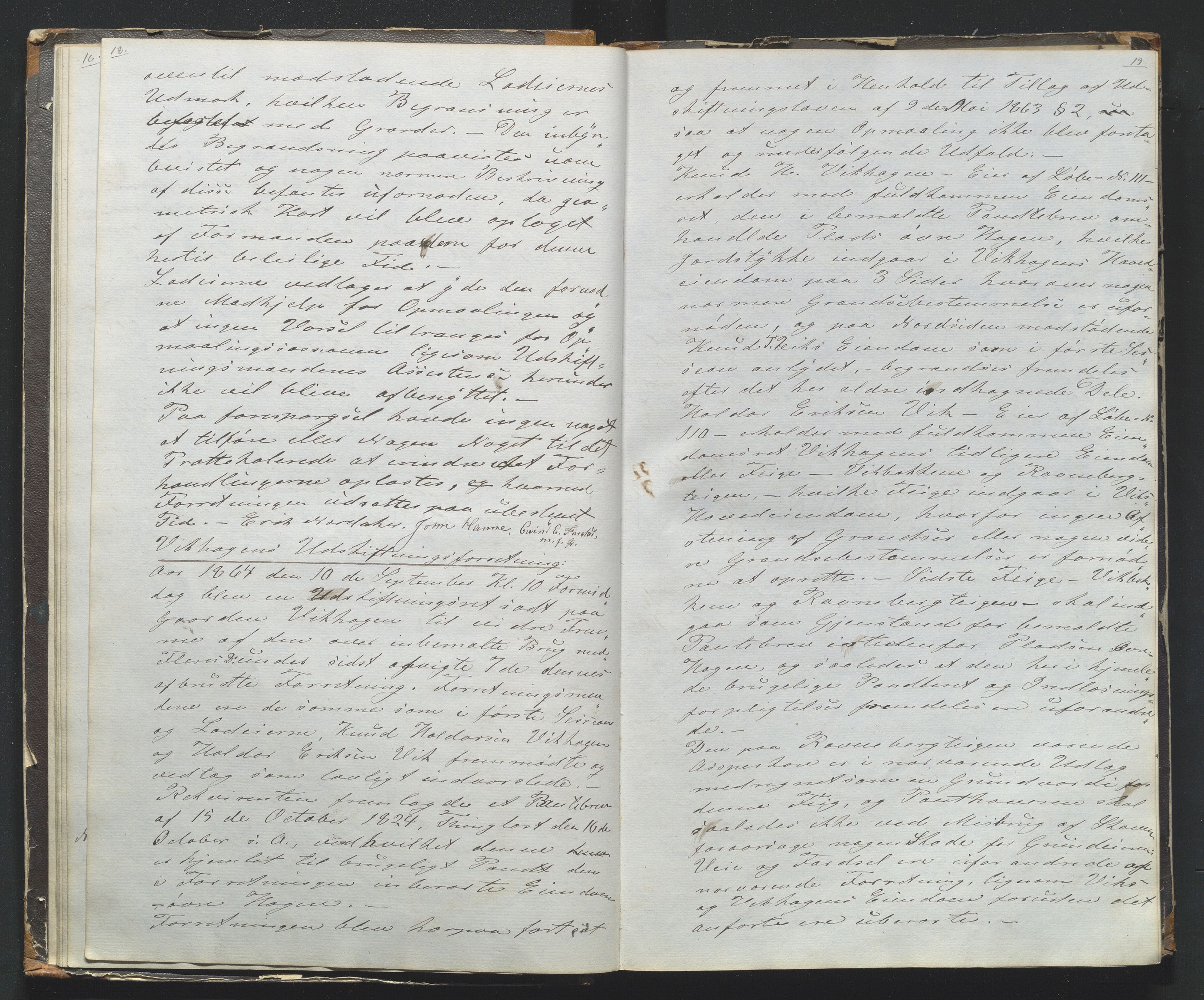 Utskiftningsformannen i Oppland fylke, AV/SAH-JORDSKIFTEO-001/H/Ha/Hag/L0001/0002: Forhandlingsprotokoller / Forhandlingsprotokoll - Valdres, 1864-1866, p. 18-19