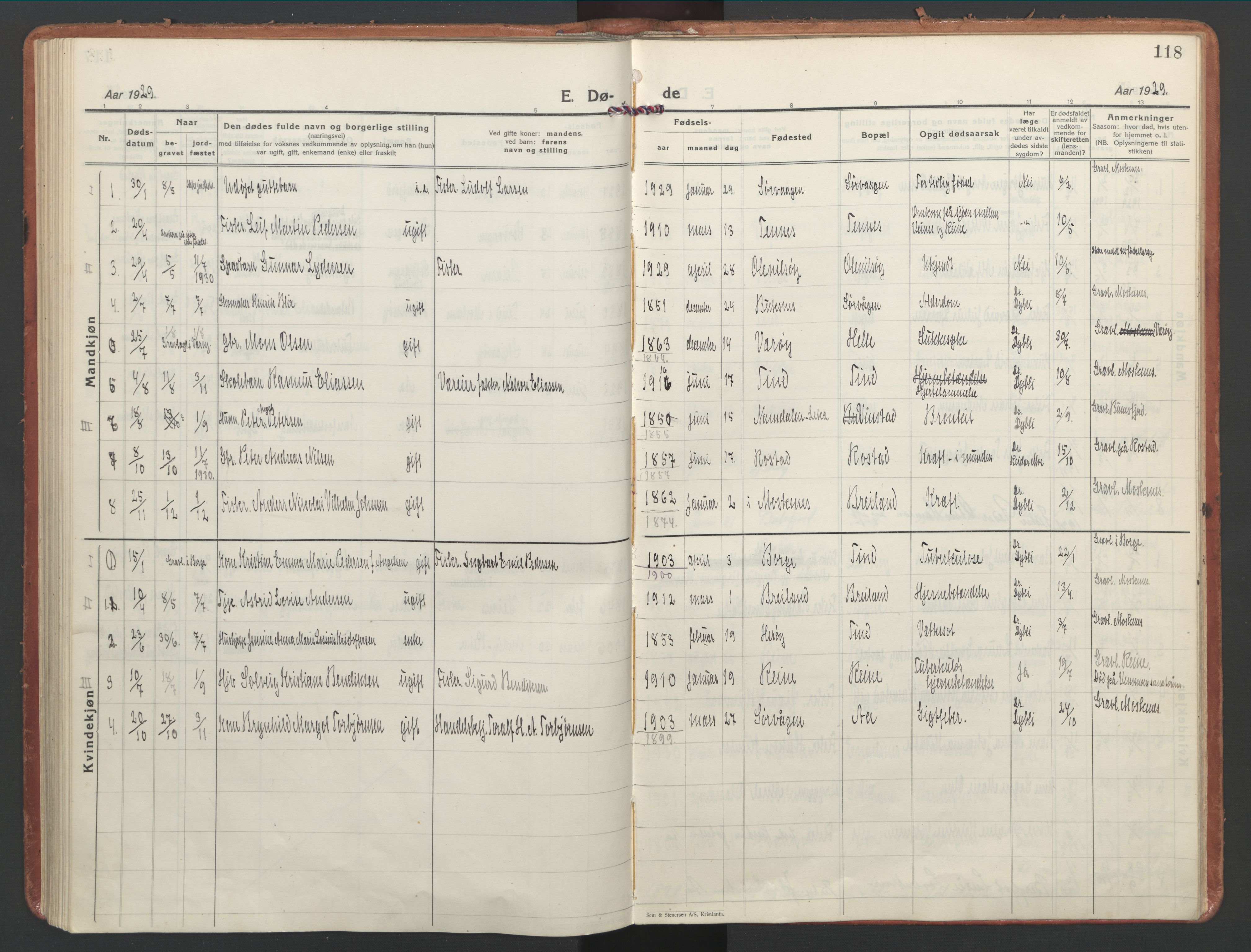 Ministerialprotokoller, klokkerbøker og fødselsregistre - Nordland, SAT/A-1459/886/L1223: Parish register (official) no. 886A05, 1926-1938, p. 118