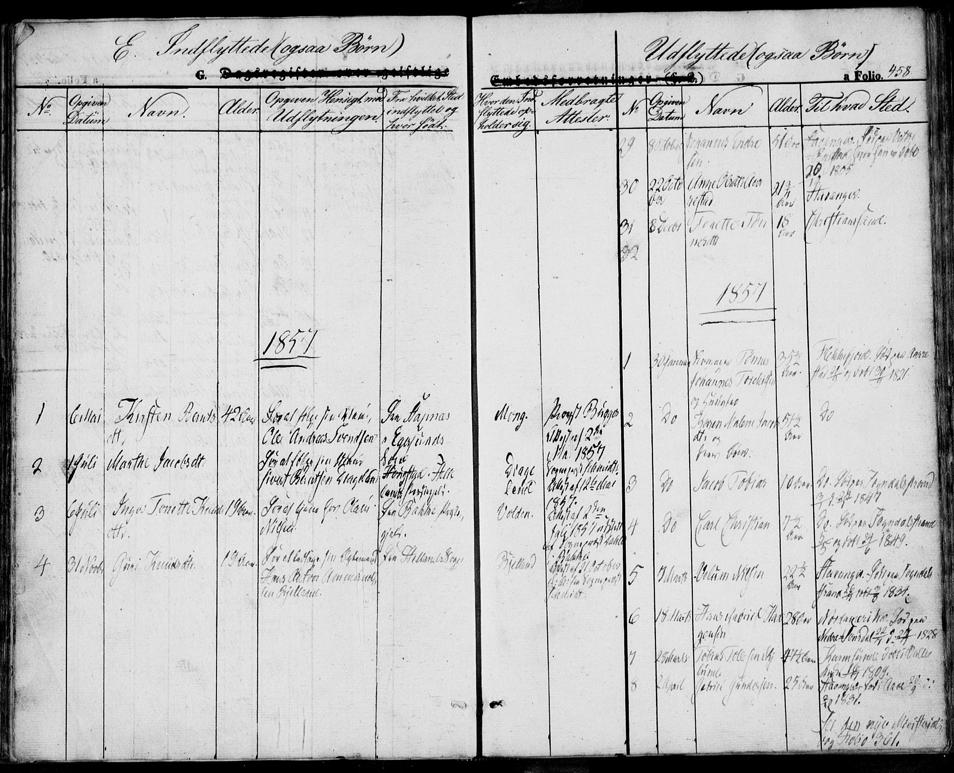 Sokndal sokneprestkontor, SAST/A-101808: Parish register (official) no. A 8.2, 1842-1857, p. 458