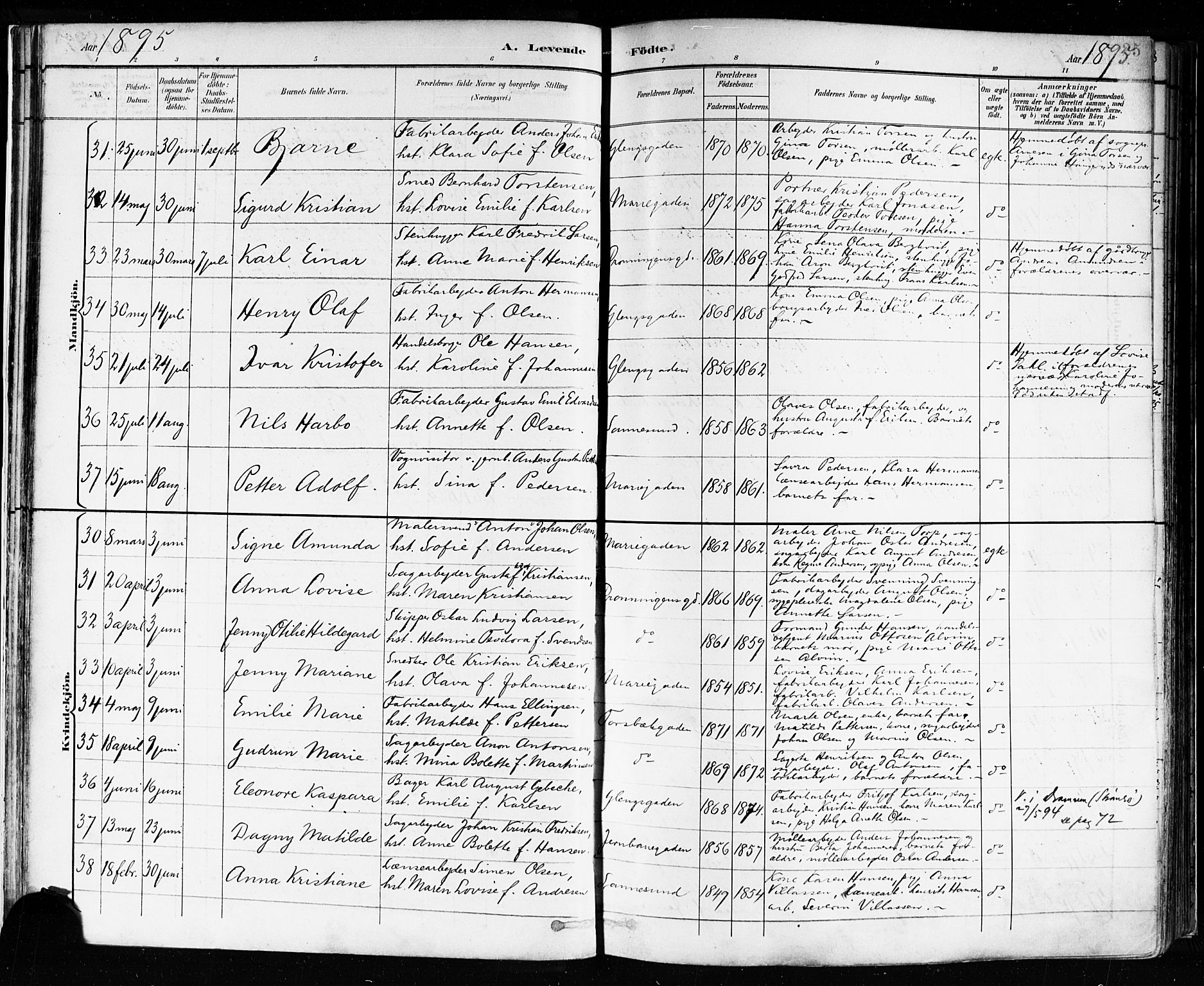 Sarpsborg prestekontor Kirkebøker, SAO/A-2006/F/Fa/L0004: Parish register (official) no. 4, 1892-1899, p. 25