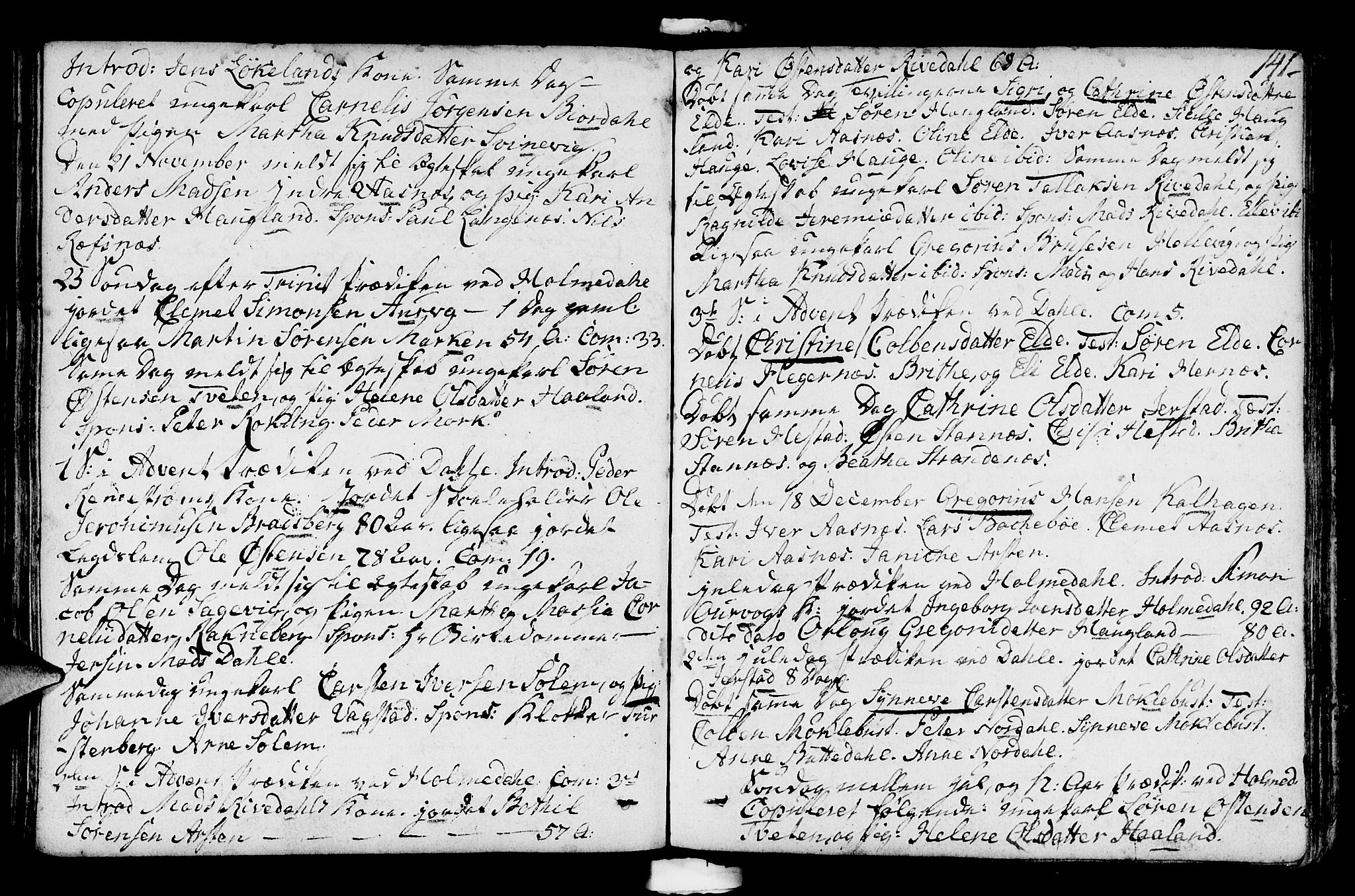 Fjaler sokneprestembete, AV/SAB-A-79801/H/Haa/Haaa/L0003: Parish register (official) no. A 3, 1799-1814, p. 141