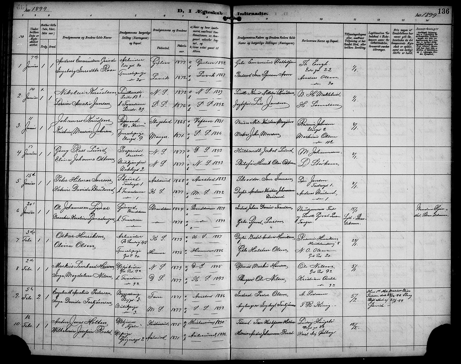 Sandviken Sokneprestembete, SAB/A-77601/H/Hb/L0003: Parish register (copy) no. A 4, 1892-1901, p. 136