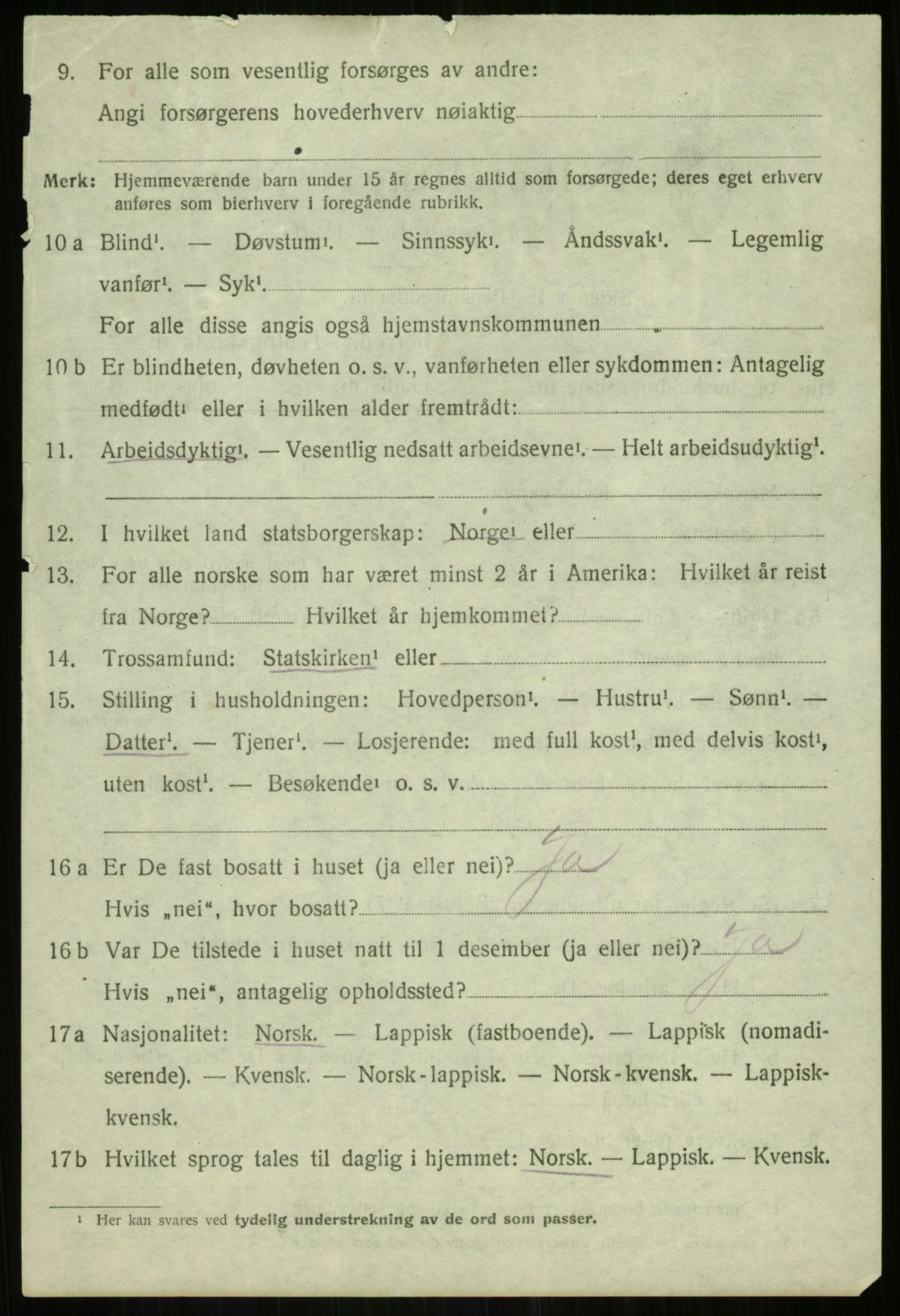 SATØ, 1920 census for Lenvik, 1920, p. 3093