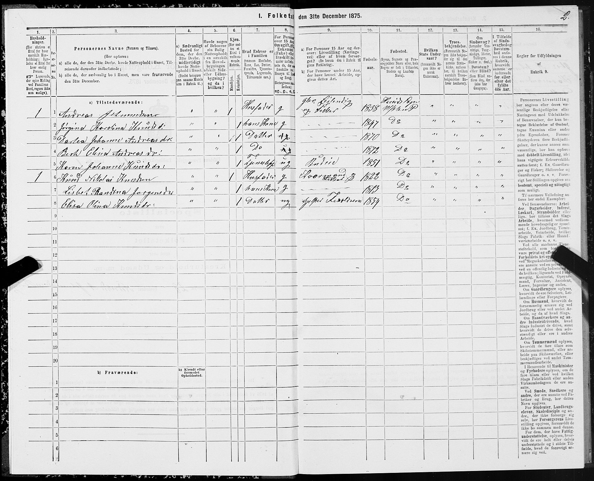 SAT, 1875 census for 1516P Ulstein, 1875, p. 5002