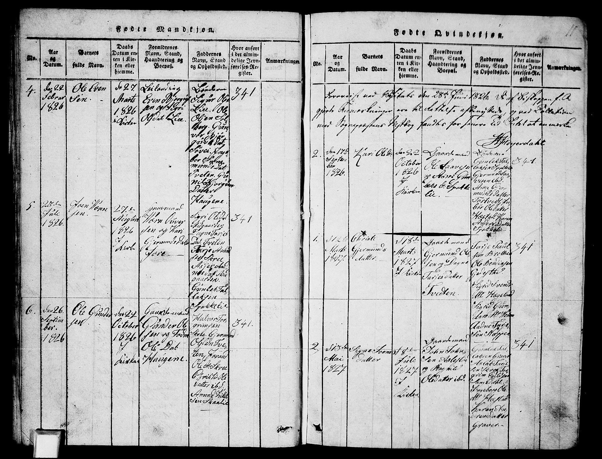 Fyresdal kirkebøker, SAKO/A-263/G/Ga/L0003: Parish register (copy) no. I 3, 1815-1863, p. 11