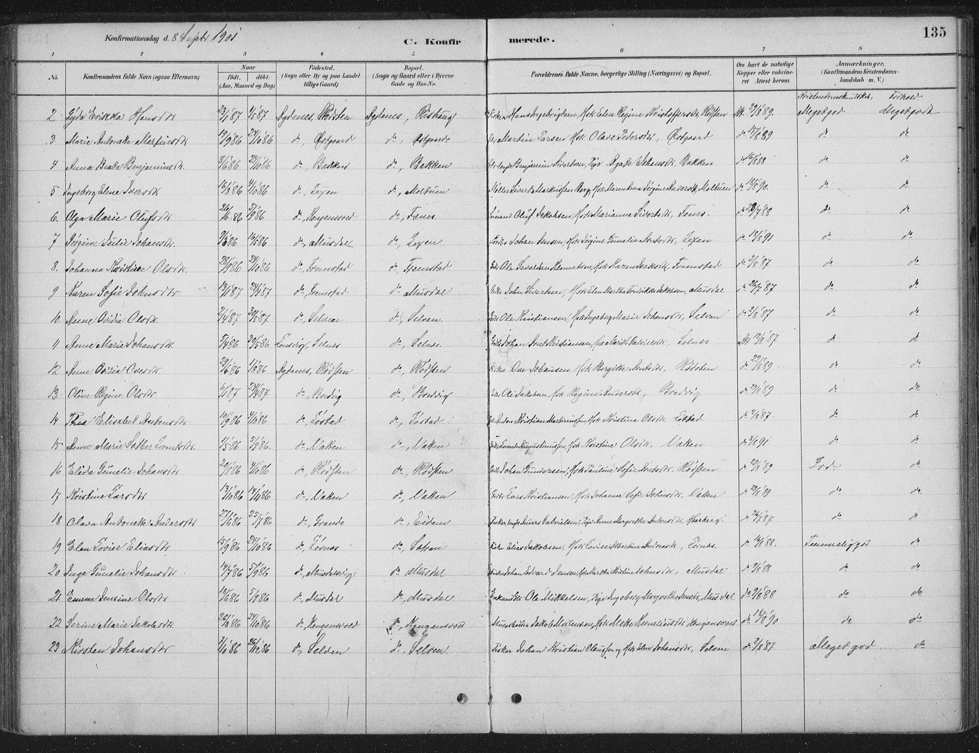 Ministerialprotokoller, klokkerbøker og fødselsregistre - Sør-Trøndelag, SAT/A-1456/662/L0755: Parish register (official) no. 662A01, 1879-1905, p. 135