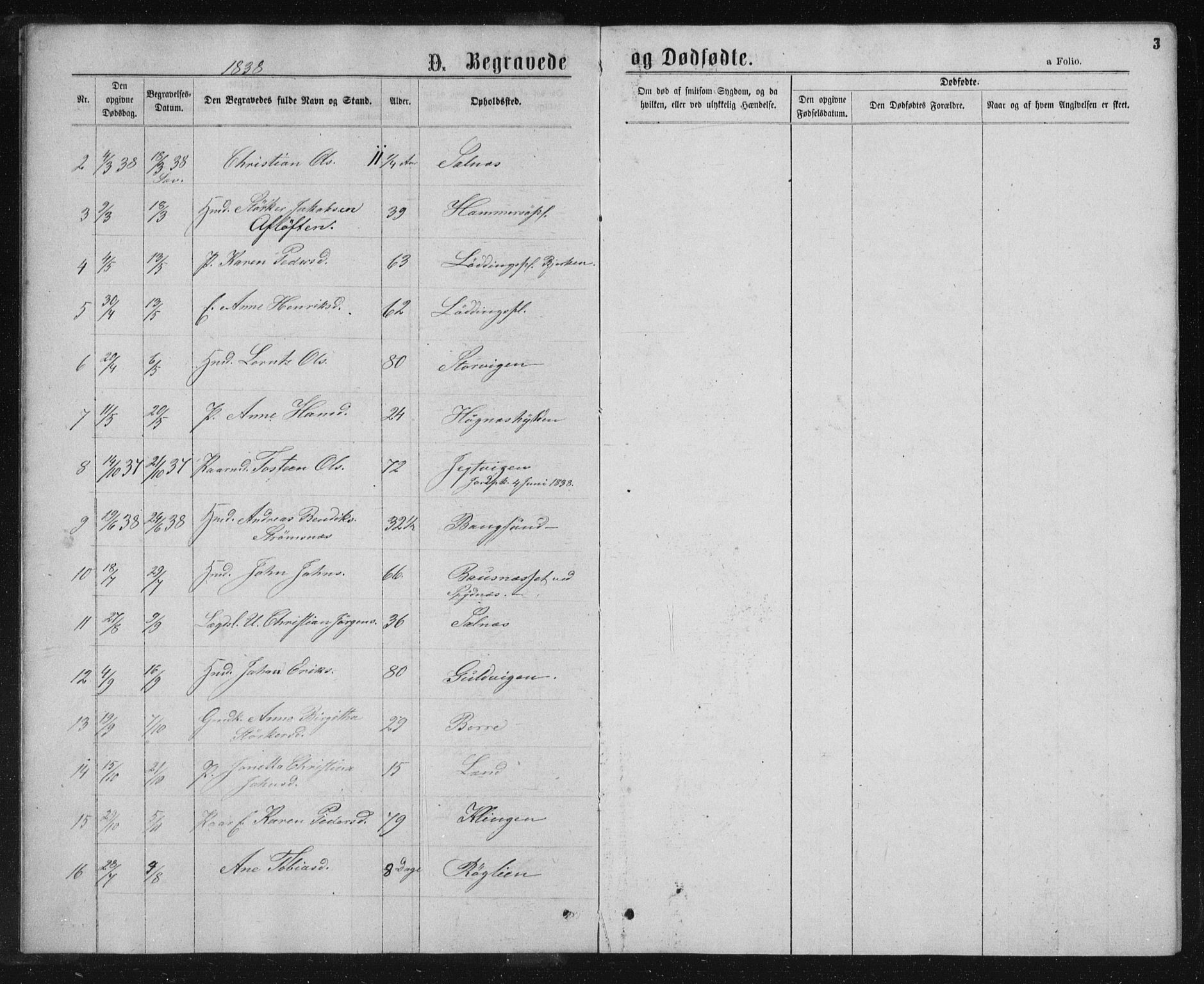 Ministerialprotokoller, klokkerbøker og fødselsregistre - Nord-Trøndelag, SAT/A-1458/768/L0569: Parish register (official) no. 768A04, 1836-1865, p. 3