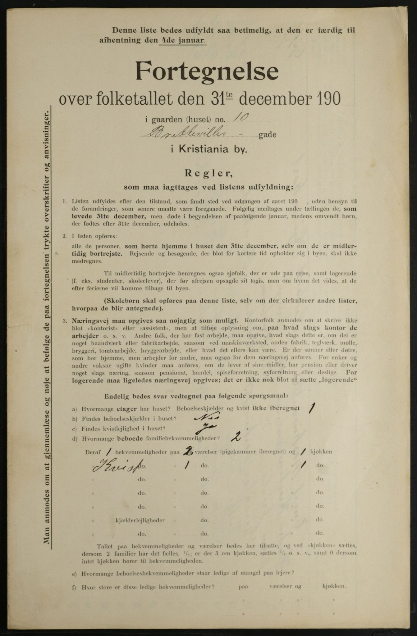 OBA, Municipal Census 1901 for Kristiania, 1901, p. 1443