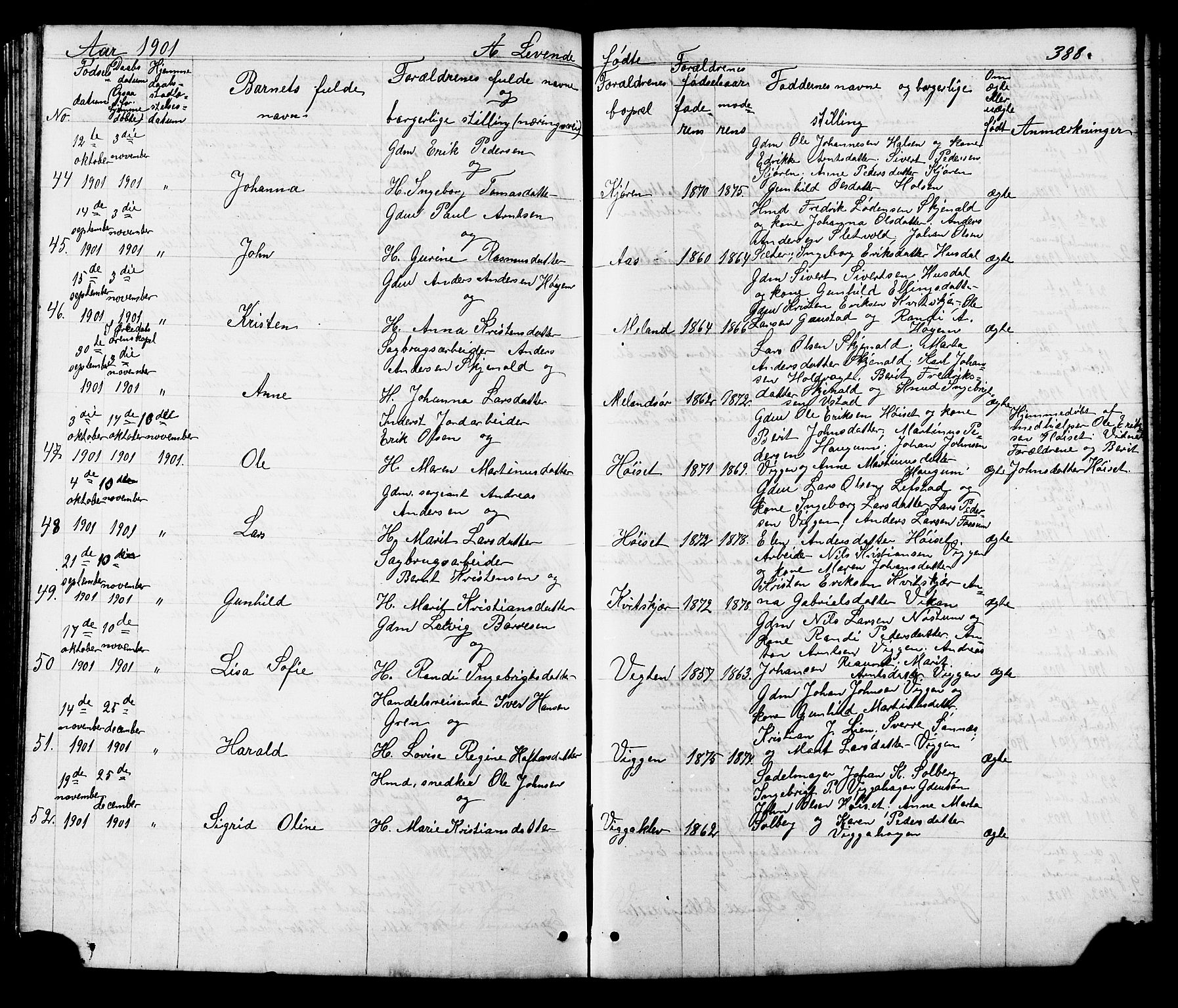 Ministerialprotokoller, klokkerbøker og fødselsregistre - Sør-Trøndelag, SAT/A-1456/665/L0777: Parish register (copy) no. 665C02, 1867-1915, p. 388