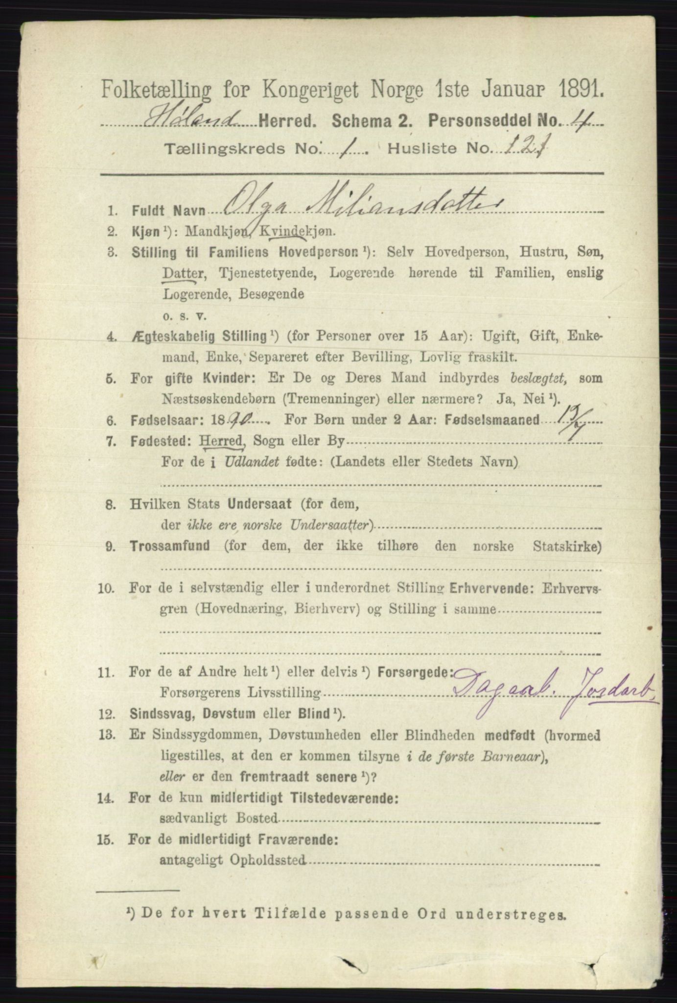 RA, 1891 census for 0221 Høland, 1891, p. 802