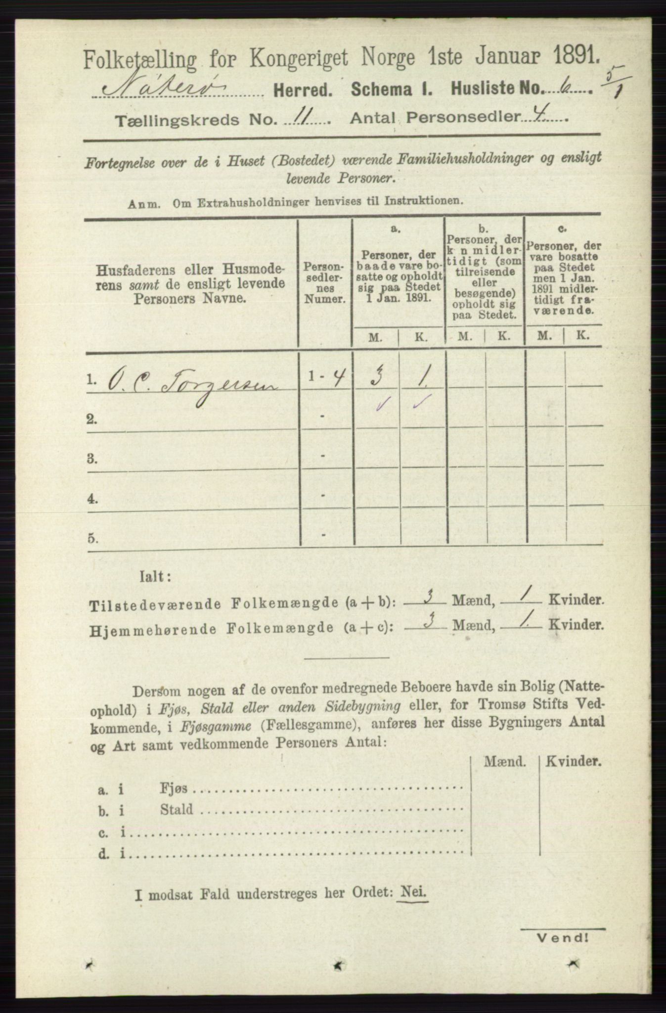 RA, 1891 census for 0722 Nøtterøy, 1891, p. 5742