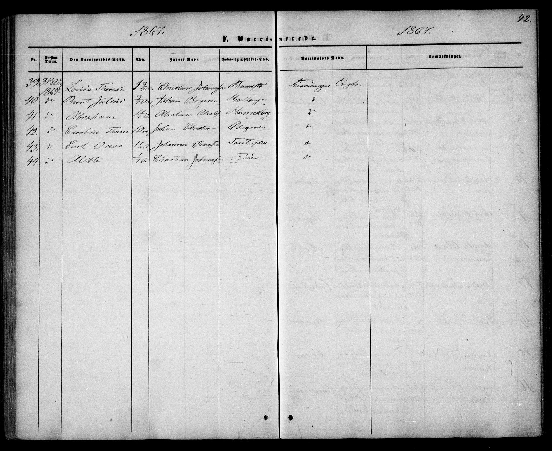 Drøbak prestekontor Kirkebøker, AV/SAO-A-10142a/F/Fa/L0002: Parish register (official) no. I 2, 1858-1870, p. 42