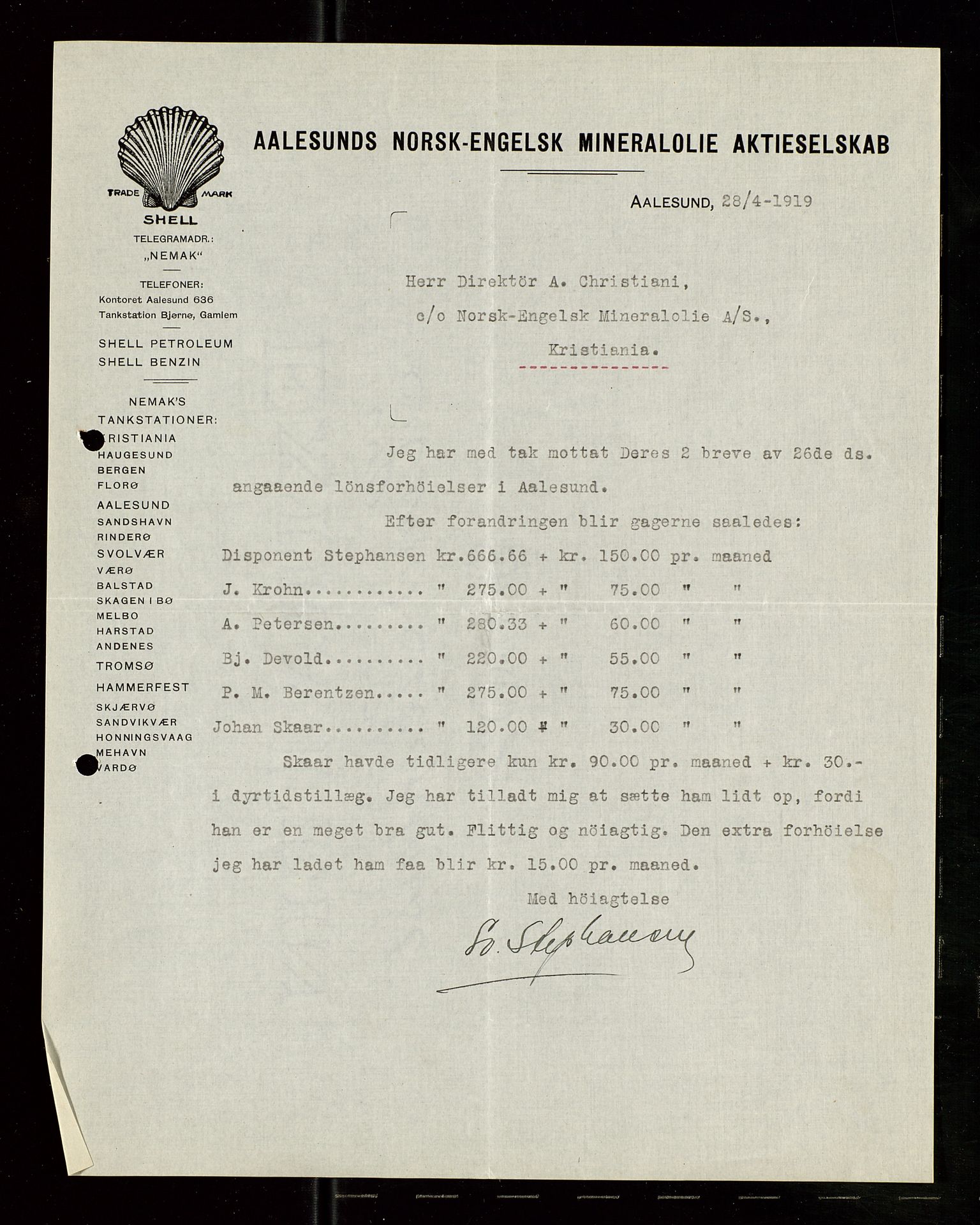 Pa 1521 - A/S Norske Shell, AV/SAST-A-101915/E/Ea/Eaa/L0007: Sjefskorrespondanse, 1919, p. 562