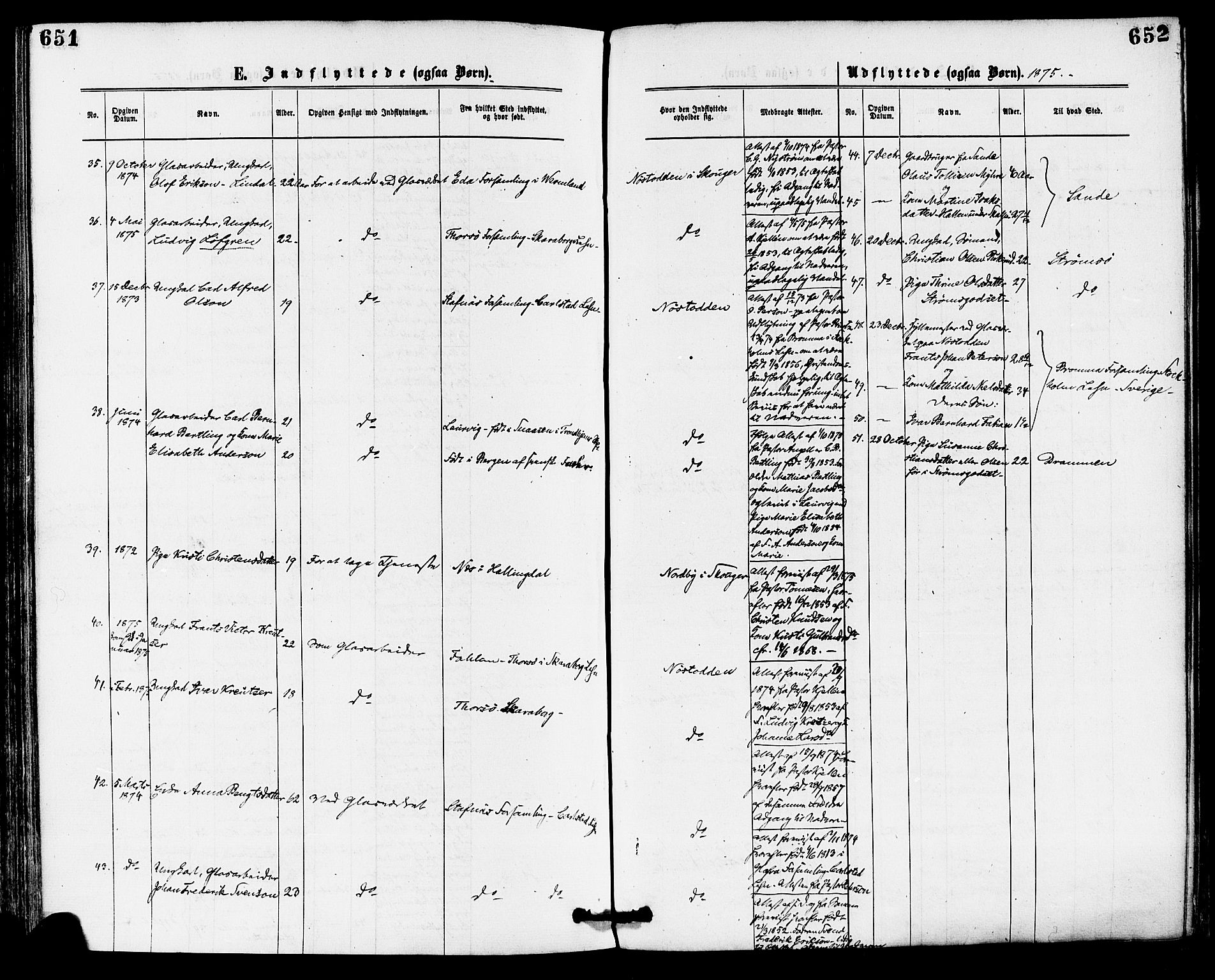 Skoger kirkebøker, AV/SAKO-A-59/F/Fa/L0005: Parish register (official) no. I 5, 1873-1884, p. 651-652