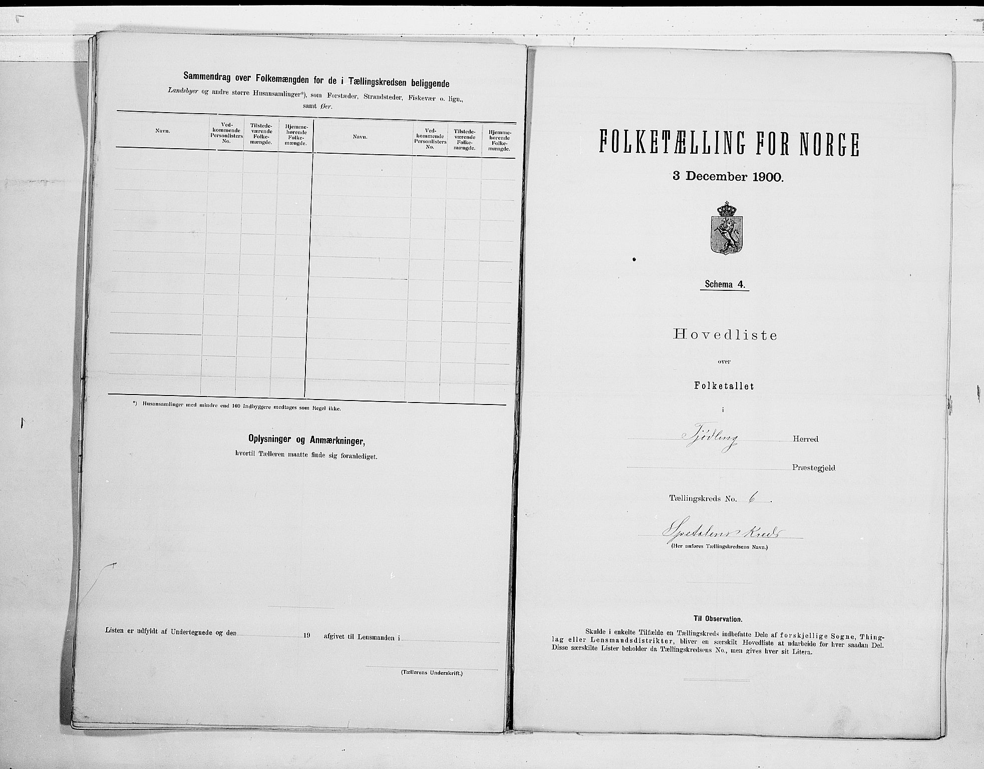 RA, 1900 census for Tjølling, 1900, p. 18