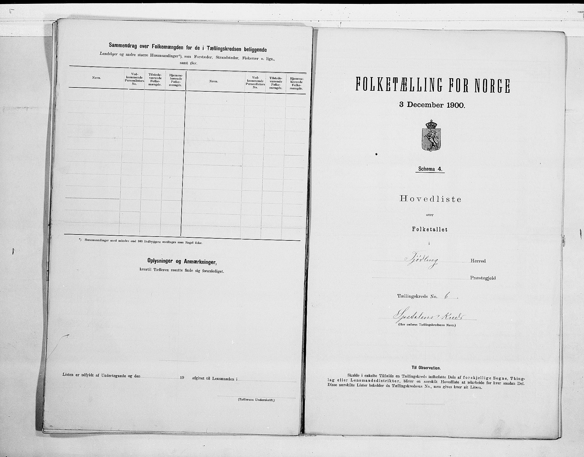 RA, 1900 census for Tjølling, 1900, p. 18