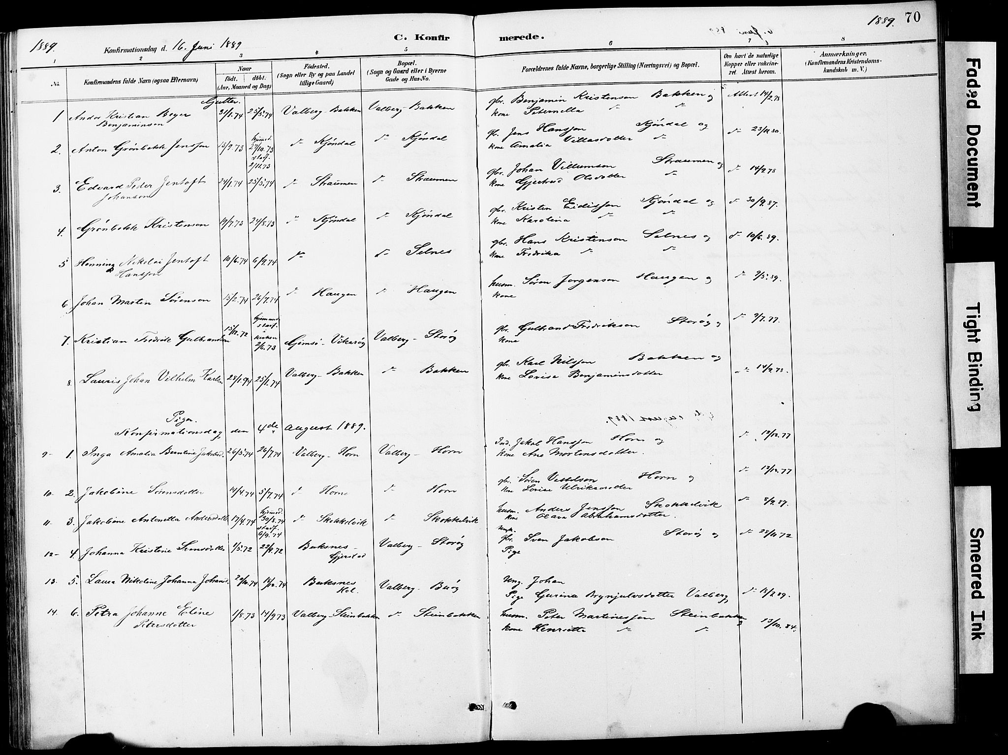 Ministerialprotokoller, klokkerbøker og fødselsregistre - Nordland, SAT/A-1459/884/L1197: Parish register (copy) no. 884C03, 1888-1926, p. 70